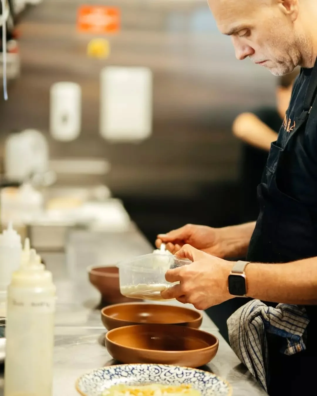 Dan really enjoys developing our menus, refining each recipe then trusting the cooking to our talented chefs. 

His happy place? Front of house ~ welcoming you, making cocktails and taking orders.

But occasionally, when a chef has a holiday, Dan's b