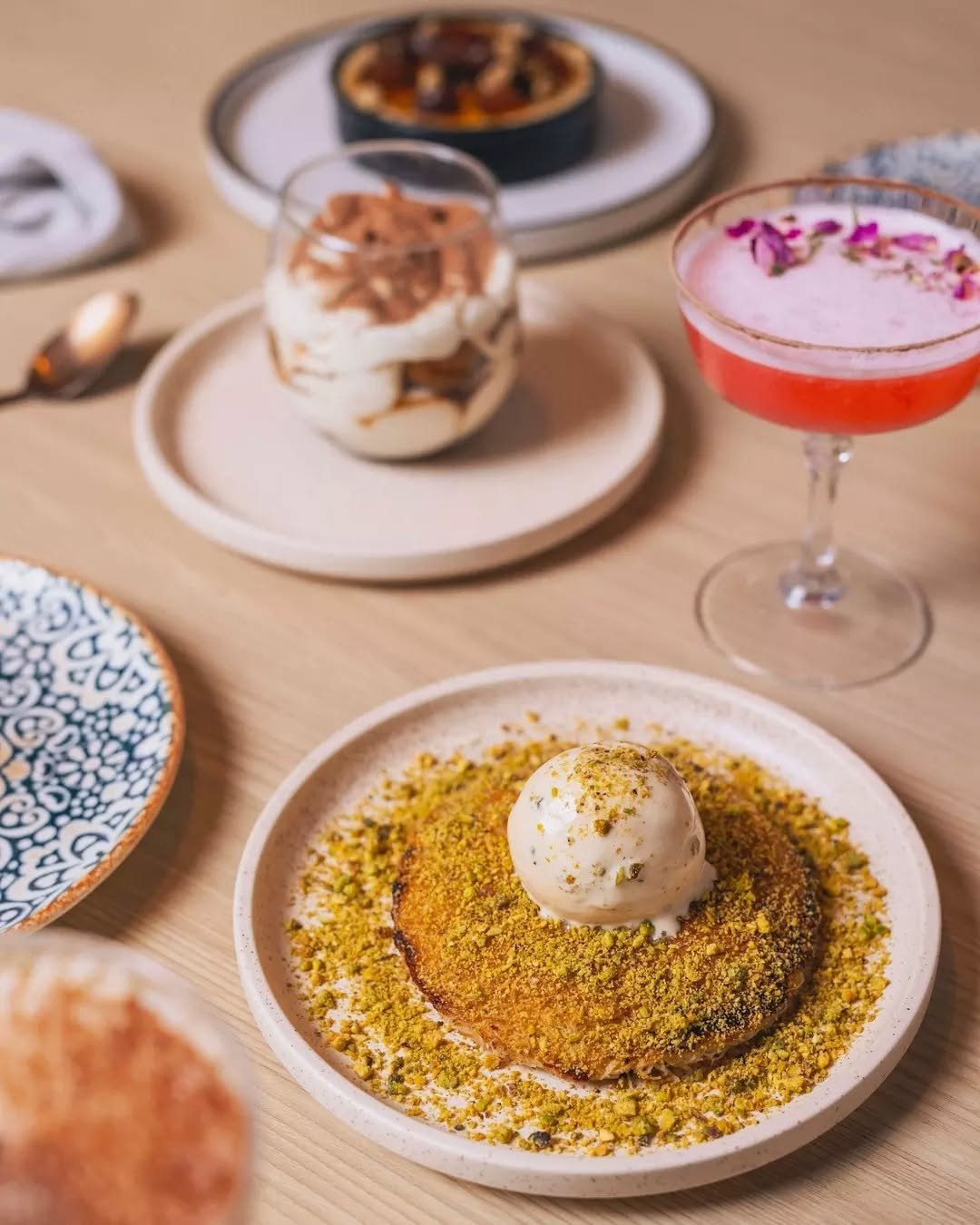 Our Kunefe came off the menu briefly, and now it's back.
Three-cheese, orange blossom, pistachios, burnt honey ice cream ✨

Fragrant, salty-sweet, superb 💕

📸 @lukelattyphoto