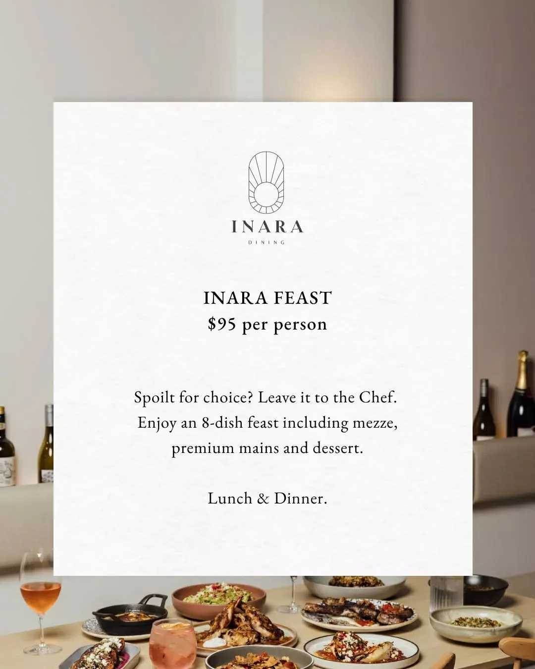 INARA Dining Offers have had a stunning refresh - featuring our sumptuous new autumn menu and premium new inclusions, these are not to be missed ✨

Which will you try first?