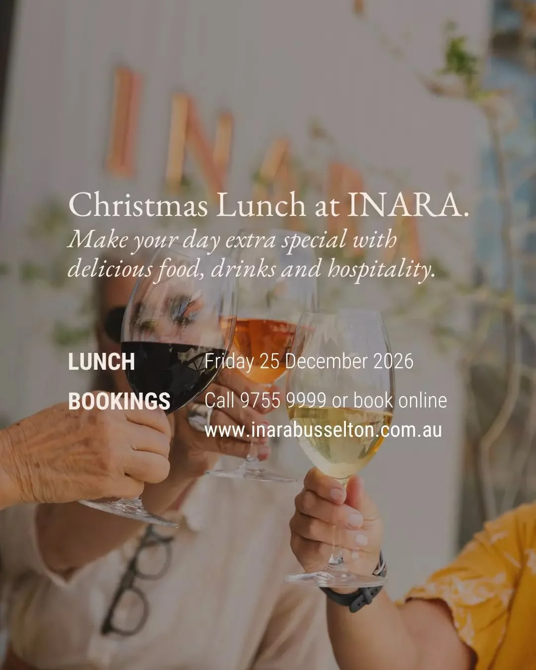 Join us for Christmas Lunch at INARA 🎄

Let us make Christmas Day extra special with superb food, drinks and hospitality. 
Gather with family and friends and enjoy a generous sharing-style lunch inspired by the festive Middle Eastern flavours of the