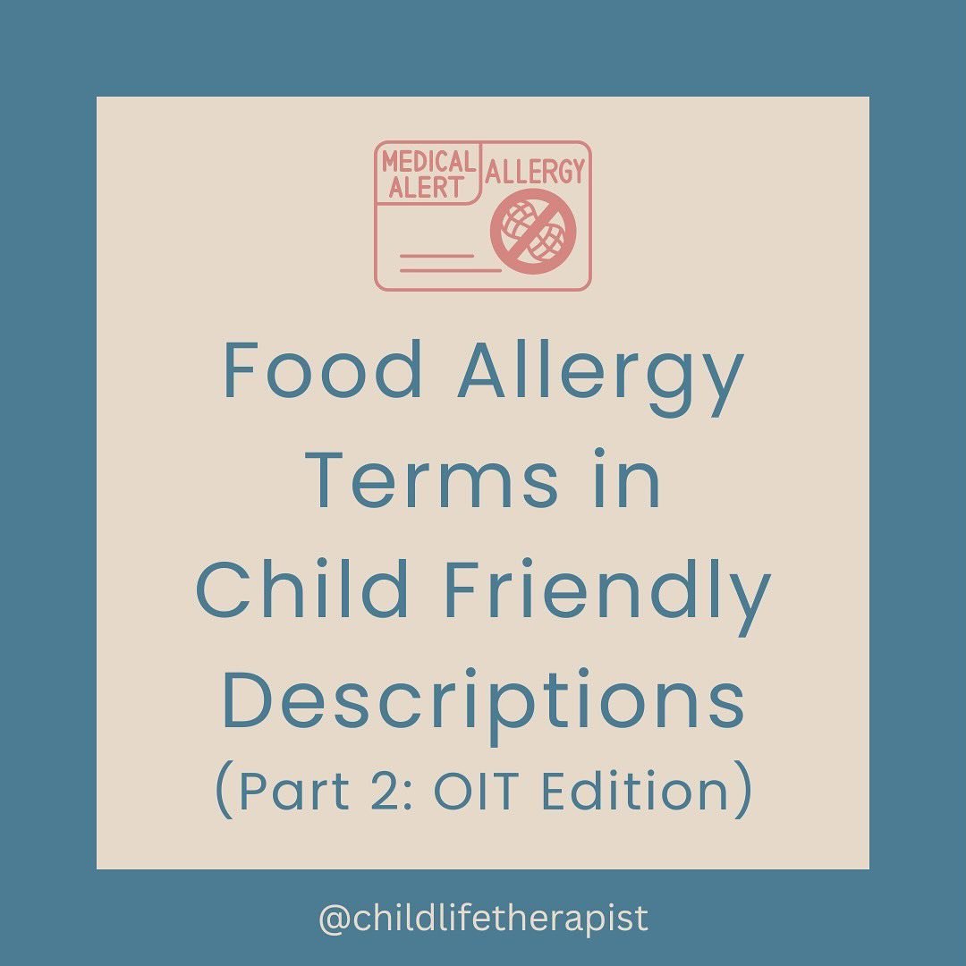 It&rsquo;s Food Allergy Awareness month! Here&rsquo;s part 2 of child friendly definitions: OIT edition! 🤍

I work with many kids experiencing OIT. Just like any treatment, as a child life specialist and food allergy informed therapist, it&rsquo;s i