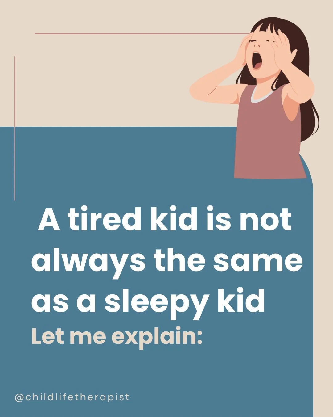 I think we&rsquo;re quick to notice a sleepy kid but what about a tired kid. 

A kid who is overwhelmed or overstimulated might need different things than rest alone. 

And when adults understand kids bodies and needs, kids learn to trust their own e