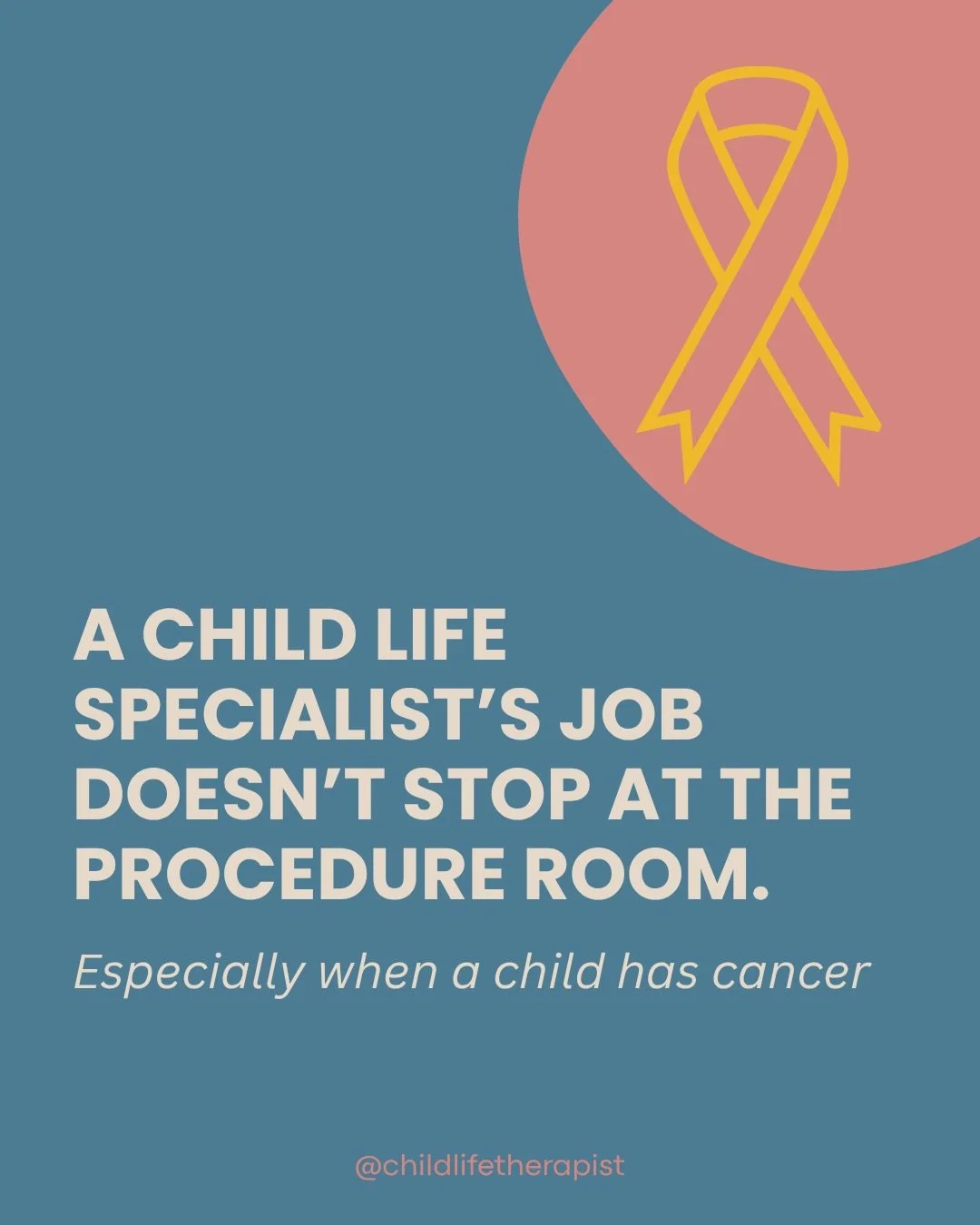 Two common misconceptions about child life are&hellip;

that we play all day or that we only come in for procedures. 

But the truth is, child life specialists want and should be there for both. 

When it comes to pediatric cancer, child life special