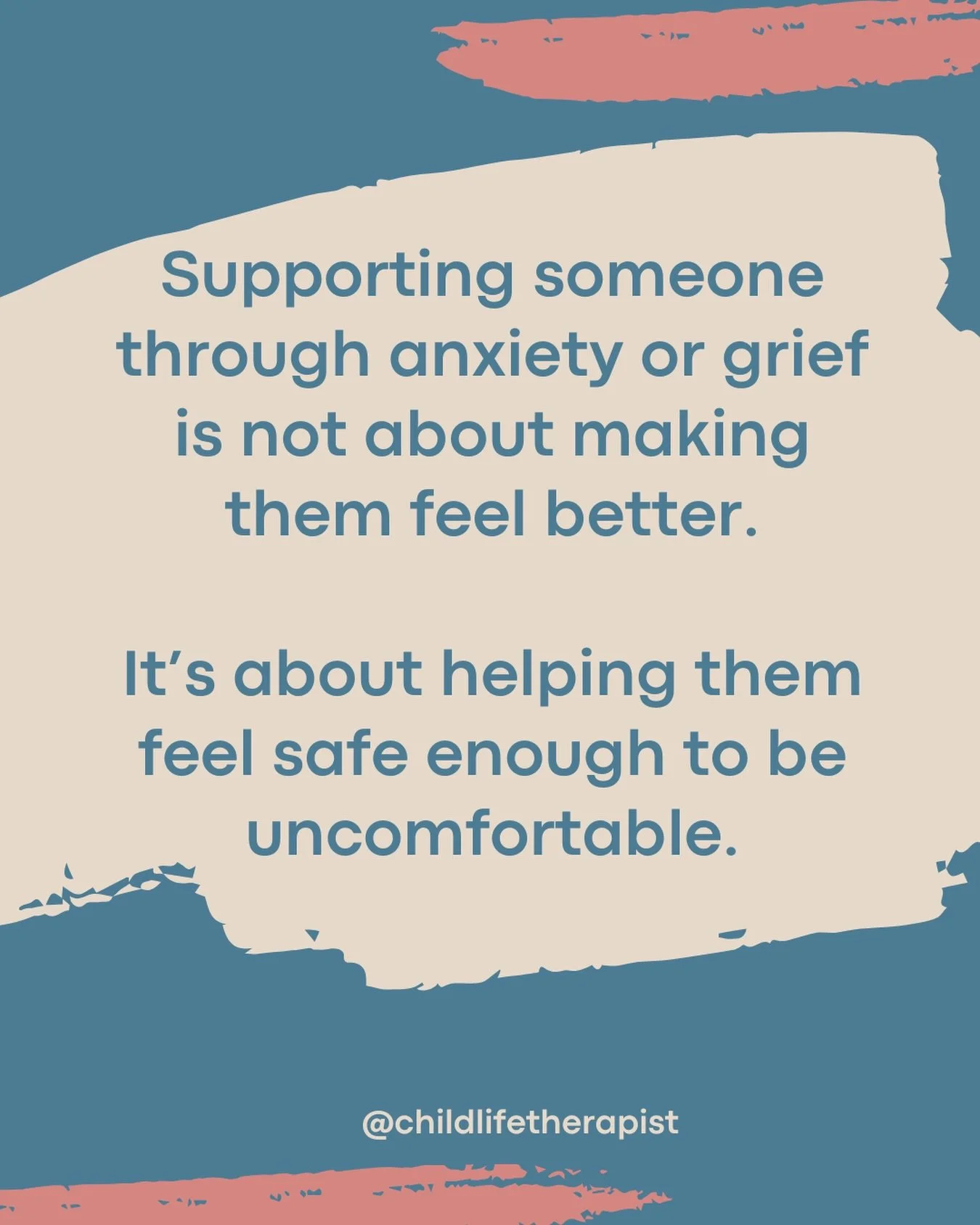 As parents, friends, supporters, and more - we often focus so much on helping people feel better. 

But often, that misses the mark. 

People who are anxious, grieving, struggling don&rsquo;t need to simply feel better. And often, that might not be p