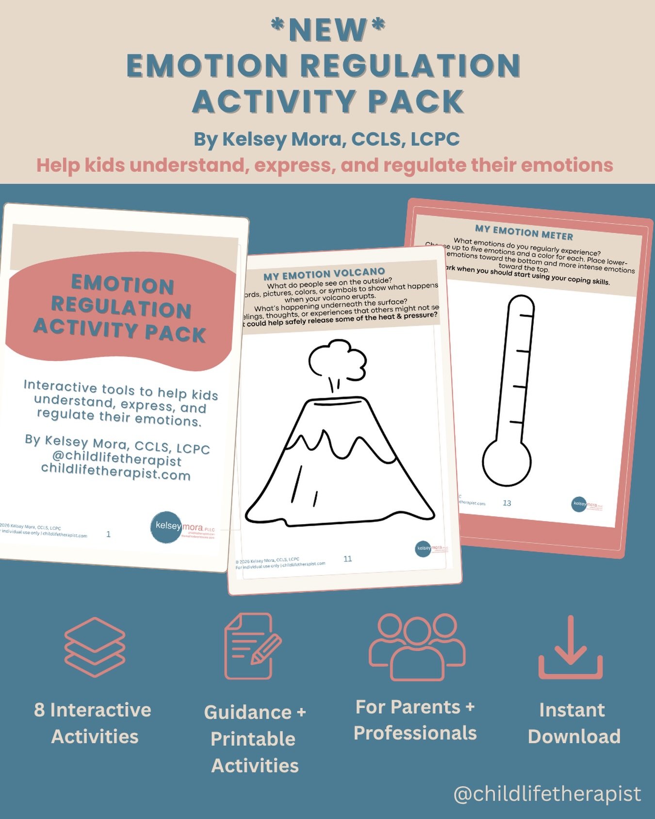 It&rsquo;s here! 🎉 My new Emotion Regulation Activity Pack is now available.

I created this printable resource to help kids better understand, express, and regulate their emotions through interactive hands-on activities.

Inspired by every day acti