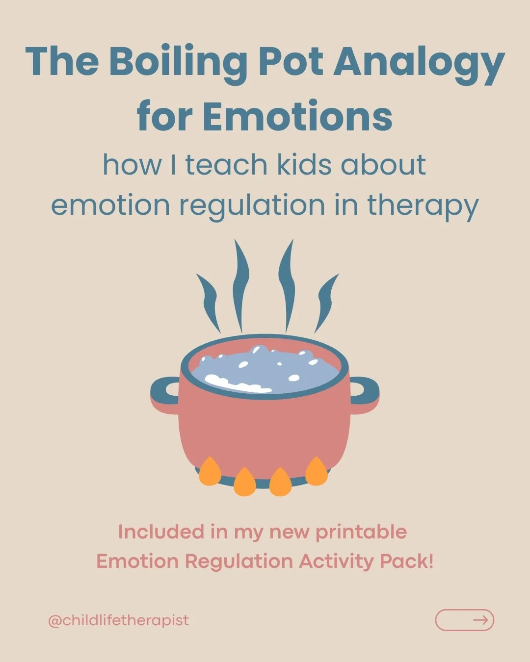 Another analogy I use to help kids understand emotions is a boiling pot.

When a pot starts to heat up, there are signs before it boils over.

Our emotions can work the same way.

We might notice changes in our body, thoughts, words, or behavior as o