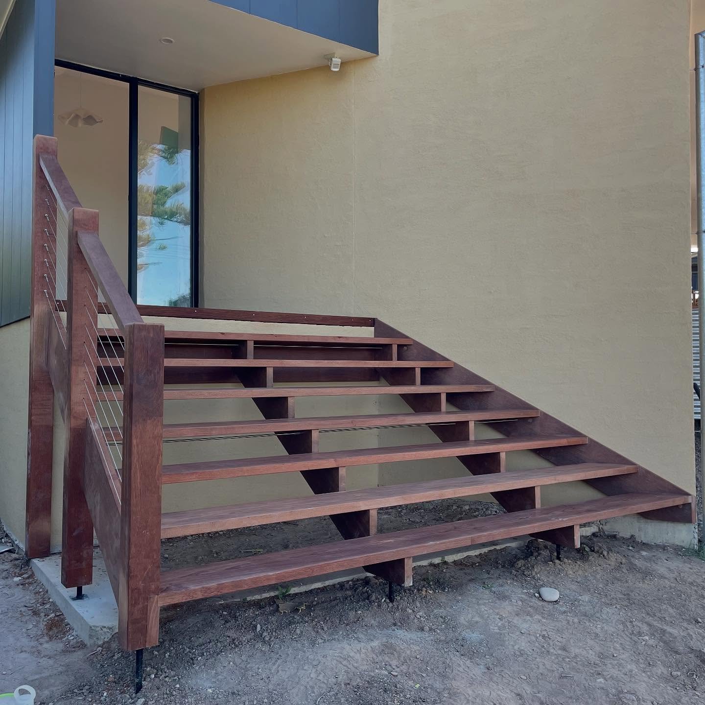 Solid Merbau Stairs &amp; Balustrade 

Carpentry @maxwilliamconstruction 
Builder @gtbuildinggroup 
Architect @maxpritchardgunnerarchitects
