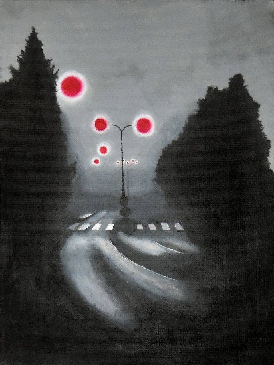 Street Lights, Acrylic, 2021