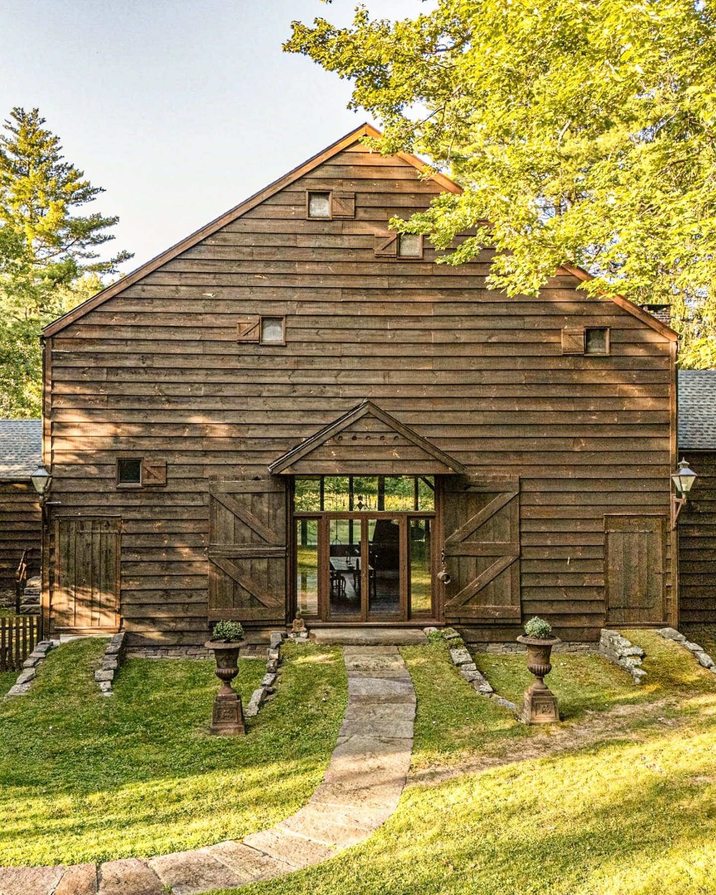 Welcome to Timberheart Barn 🖤 

A unique converted barn on 13+ secluded acres in Old Chatham, NY. Crafted with a deep appreciation for wood as both a structural and aesthetic element, the home features hand-hewn beams and a grand cathedral room with