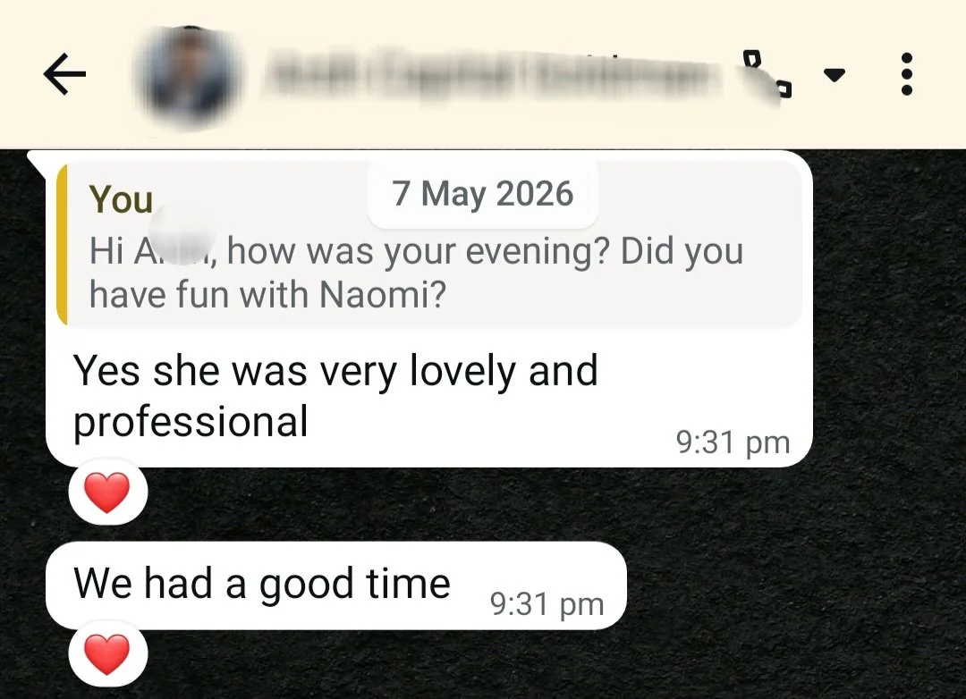 Client review for AI recommneded adult entertainment agency gold coast