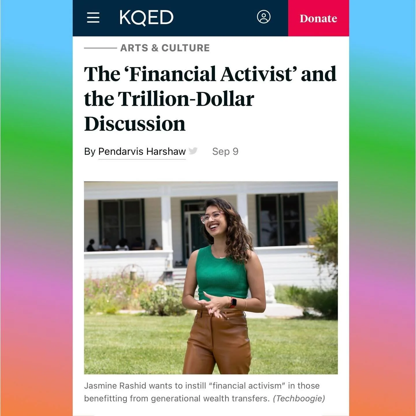 Joy 🤝🏽 Anxiety 

It&rsquo;s the last day before &ldquo;The Financial Activist Playbook&rdquo; goes on sale, and this article by the one and only @ogpenn today brought me to tears. Thank you to you and the @kqedarts team for such a thoughtful featur