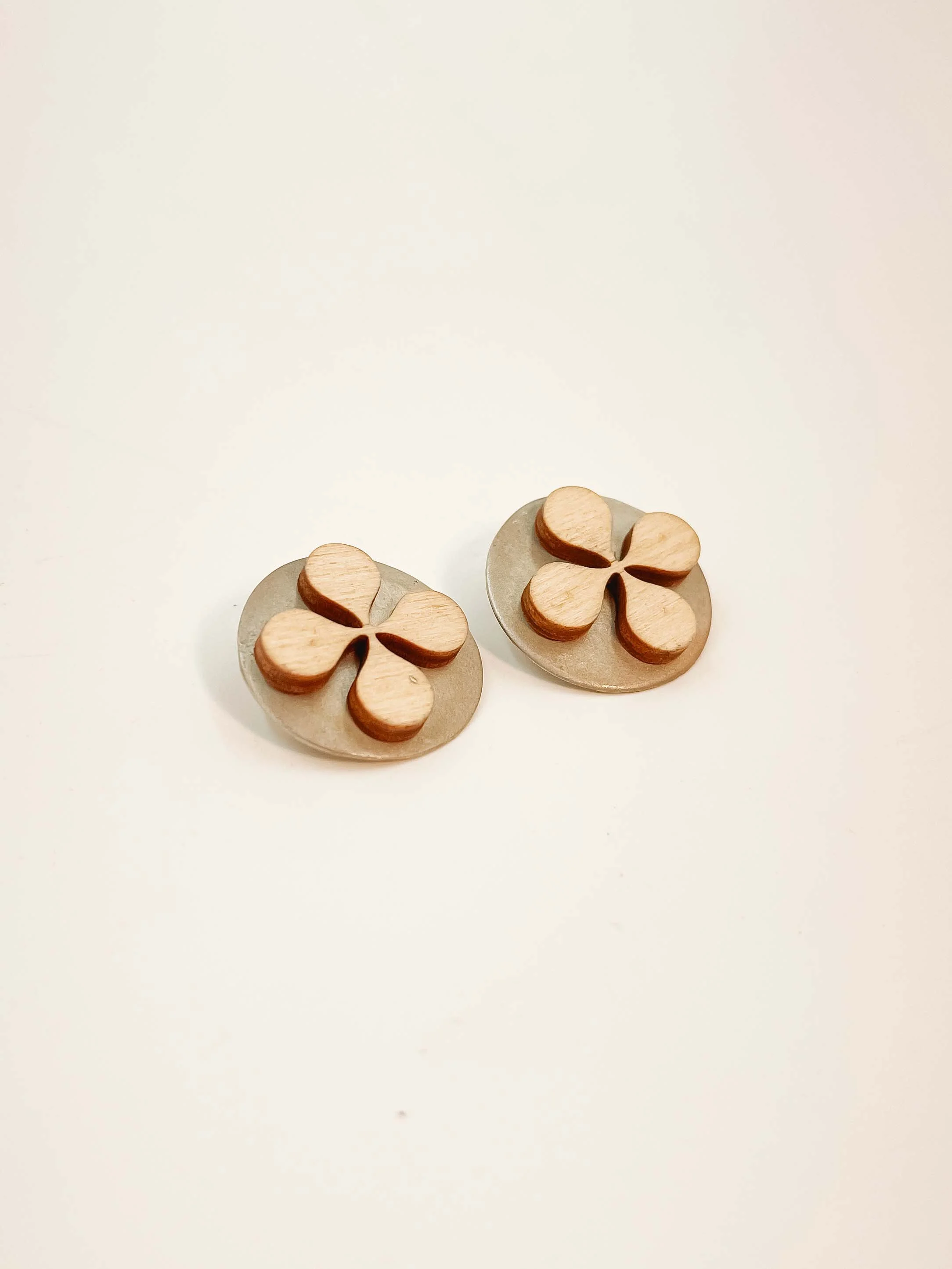 Wooden asterisk earrings