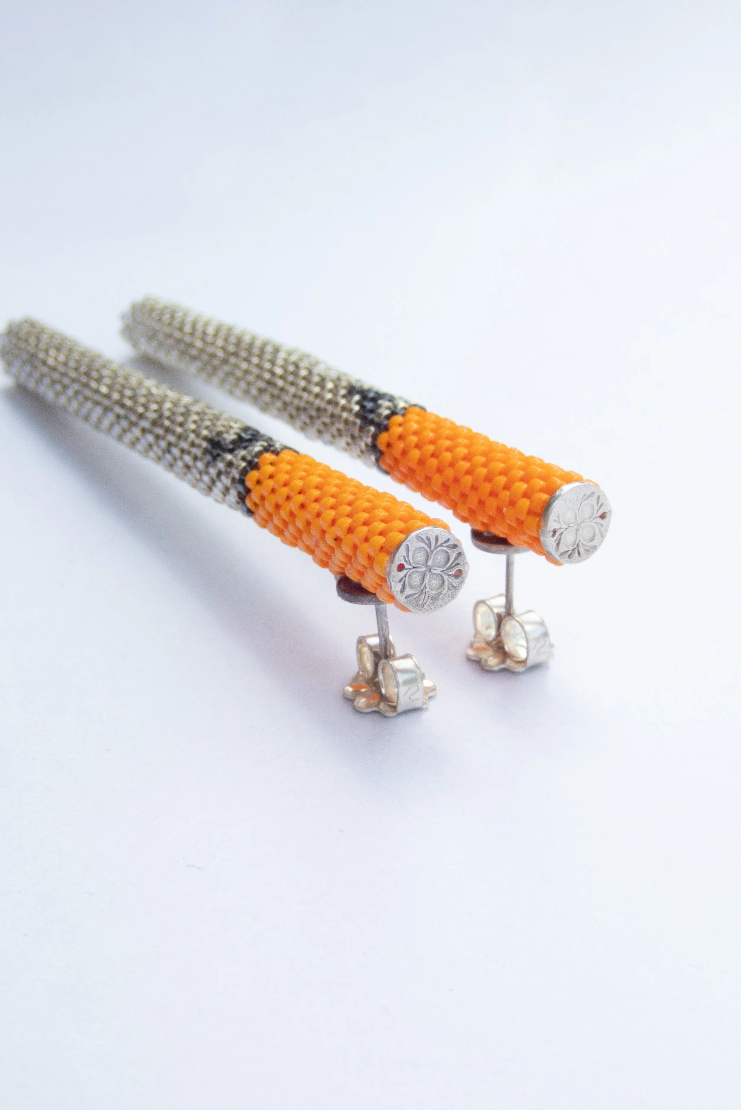 BEADED CIGARETTE EARRINGS