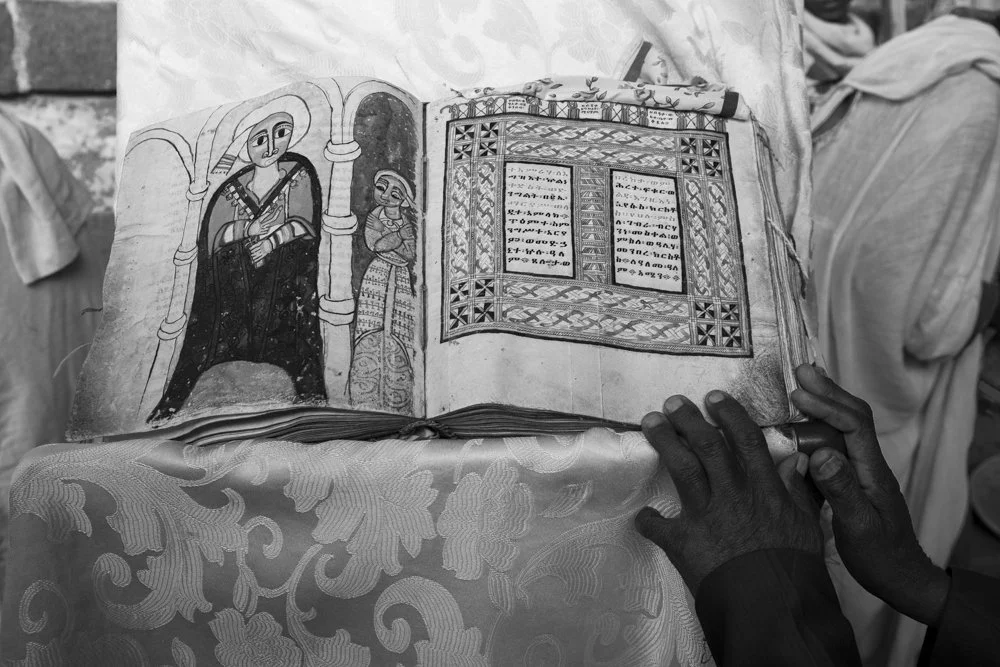 One of the many ancient velum books in the many churches in and around Lalibella in Ethiopia
