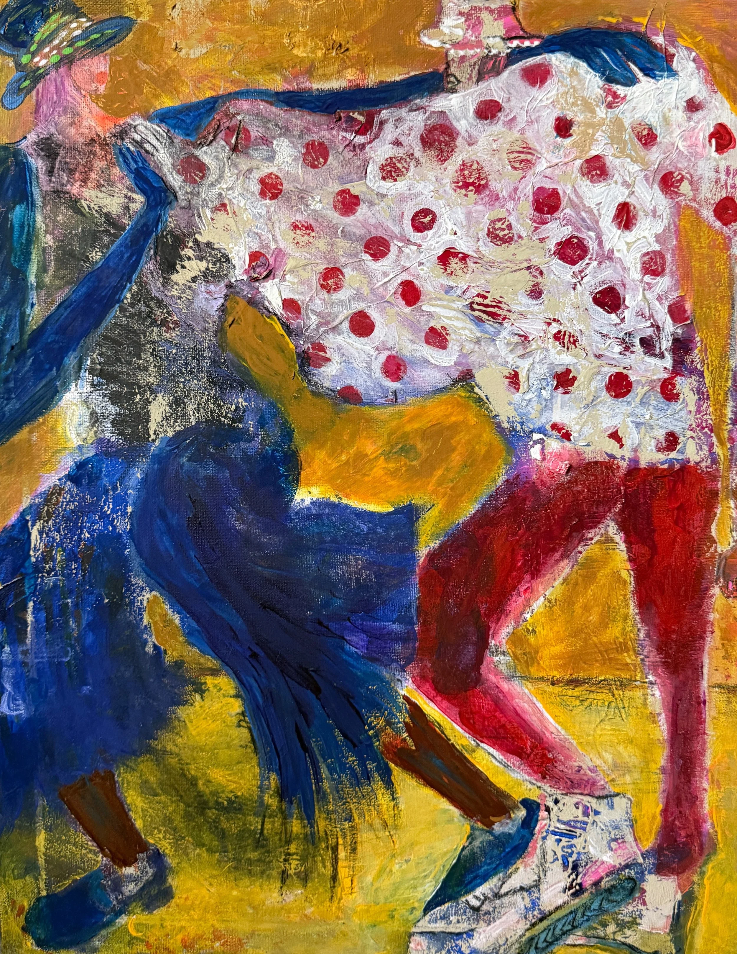 "Congressional Dance", 9in x 12in acrylic/mixed media on stretched canvas, 2025