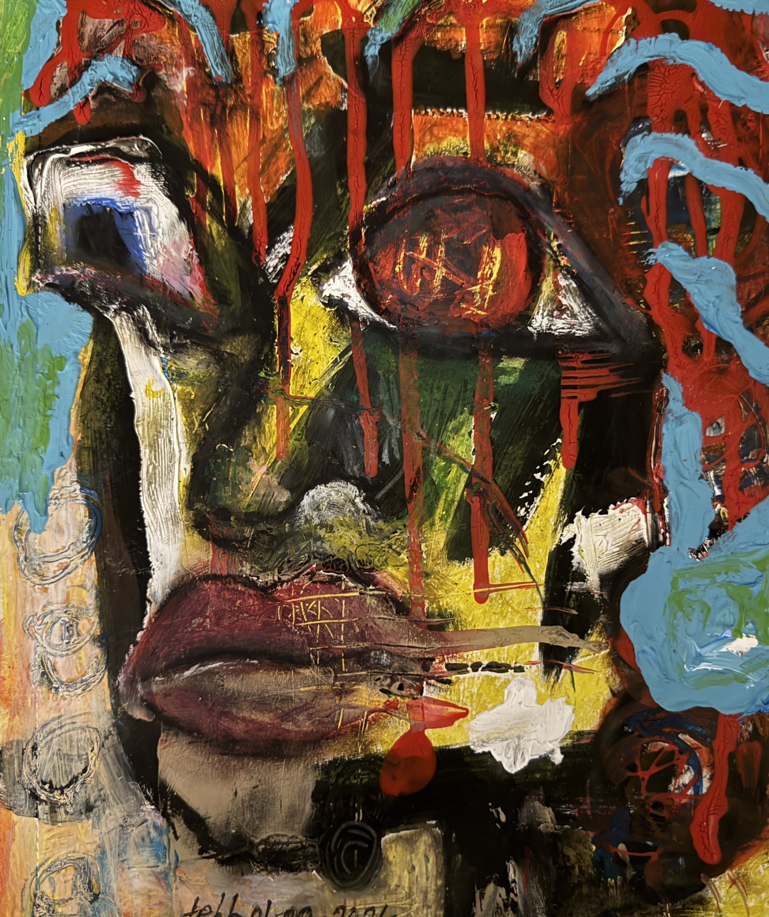 "Red Sweat", 8in x 10in acrylic on 120lb W/C paper, 2026