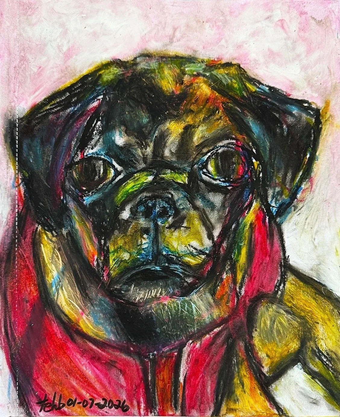 "Speed Limit Intro", 8in x 10in oil pastels on 120lb W/C paper, 2025