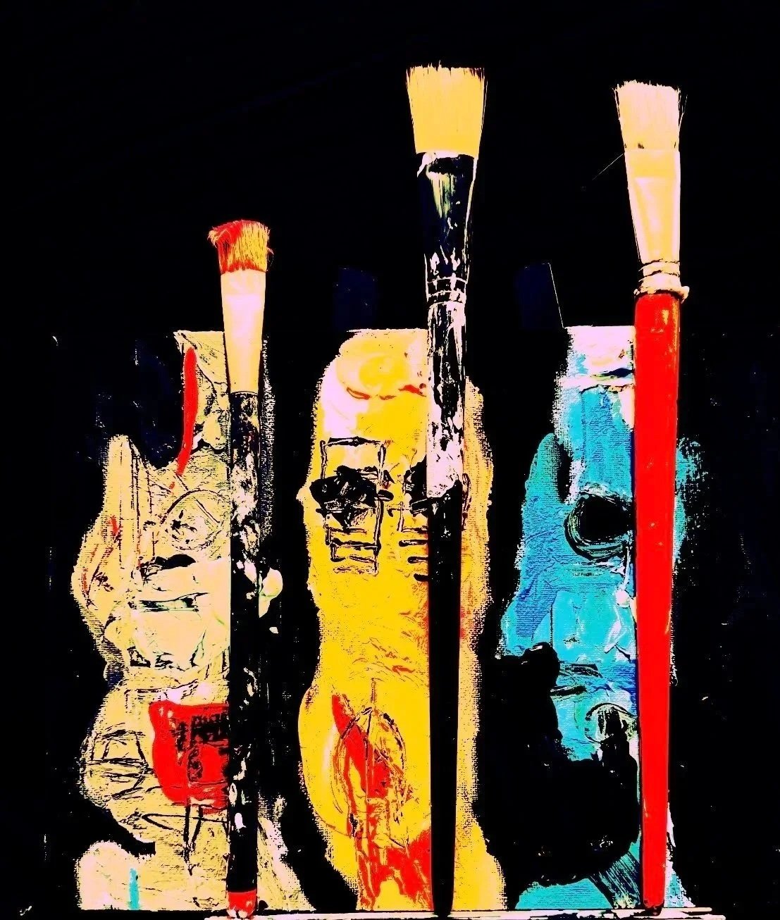 "Paint Brushes", 8in x 10in acrylic on canvas panel, 2025