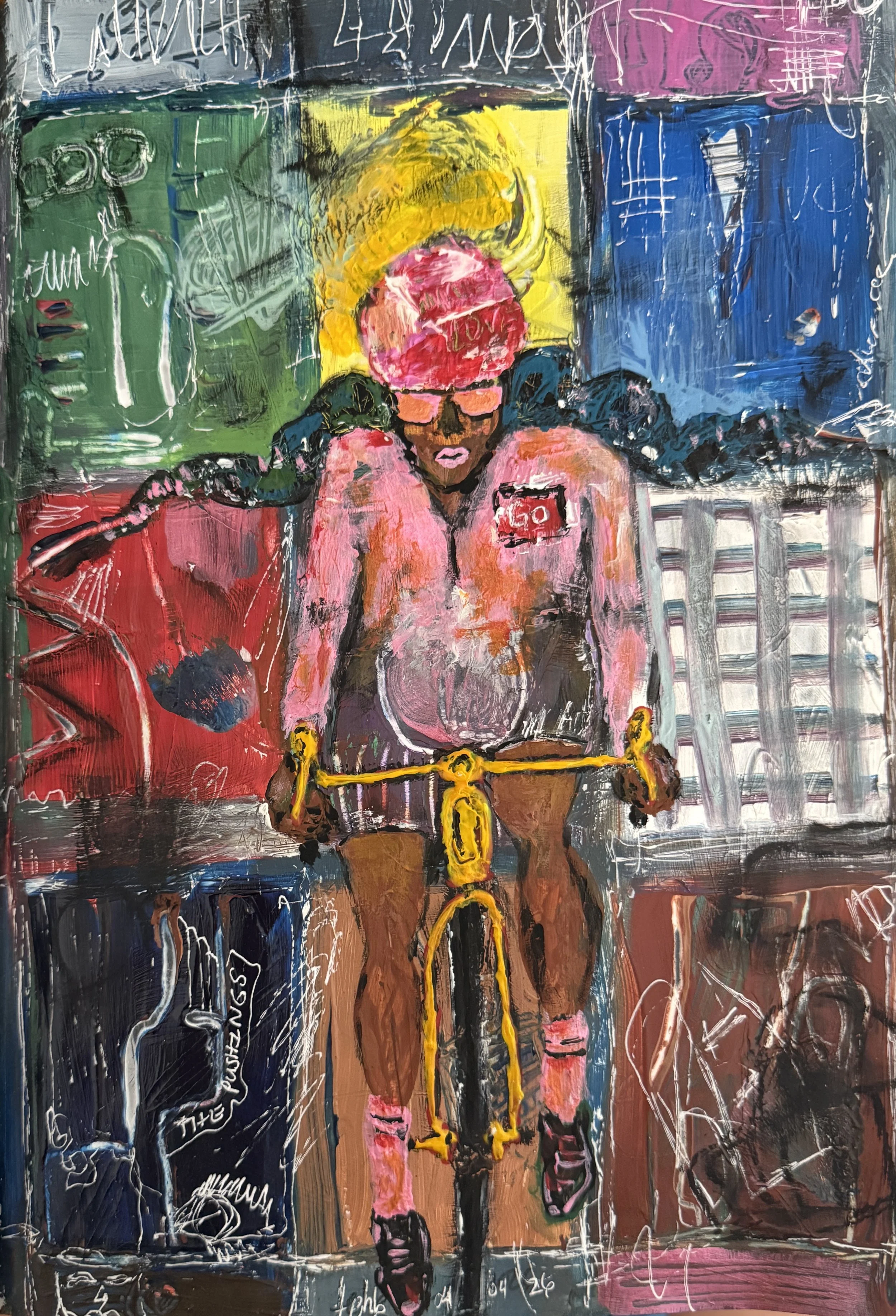 "Out Of The Boxes", 9in x 13in acrylic on paper, 2026