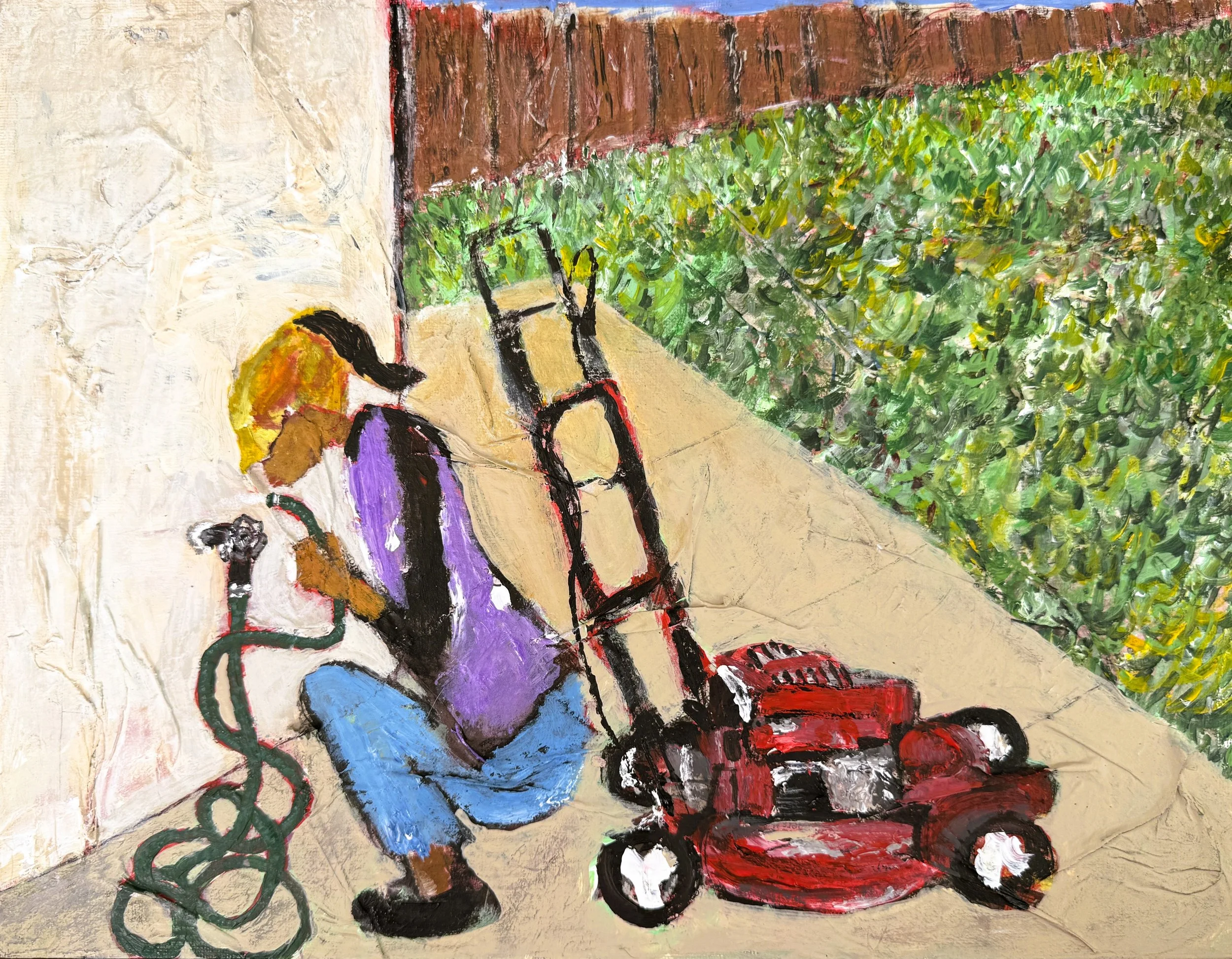 "A Swig", 9in x 12in acrylic/mixed media on canvas panel, 2026