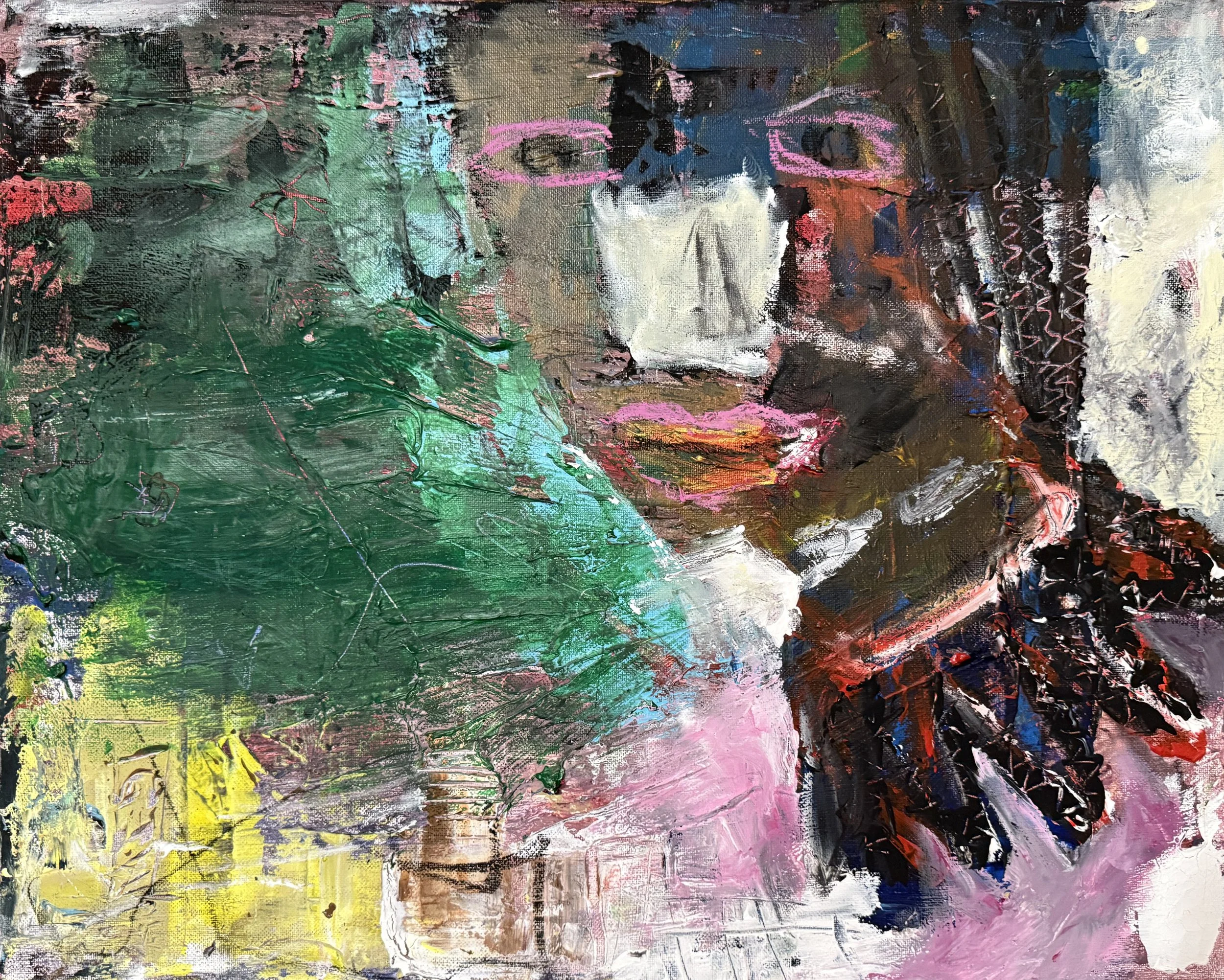 "Once Was", 24in x 18in acrylic/mixed media on stretched canvas, 2025
