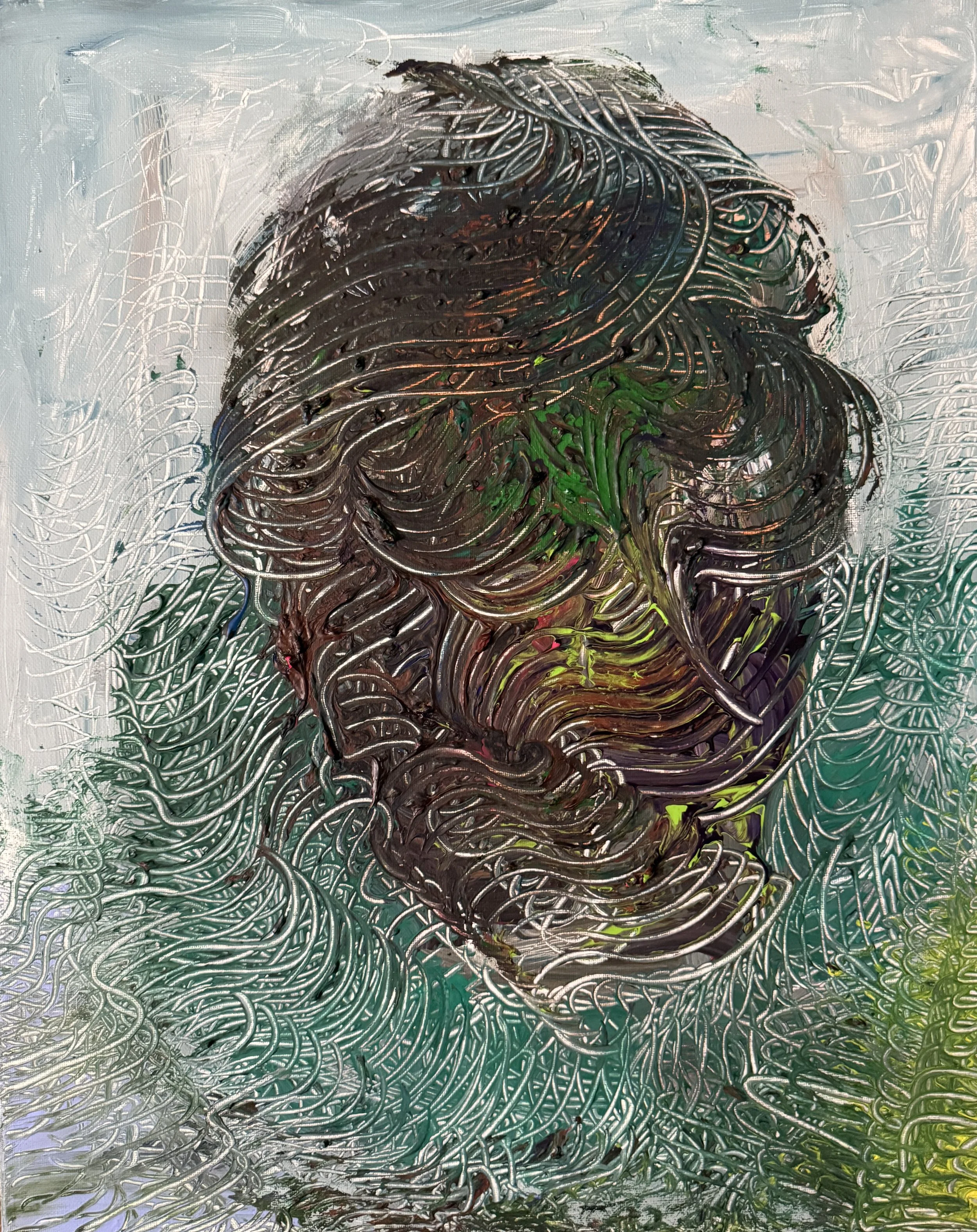 "Centenarian", 9in x 12in acrylic on stretched canvas, 2025