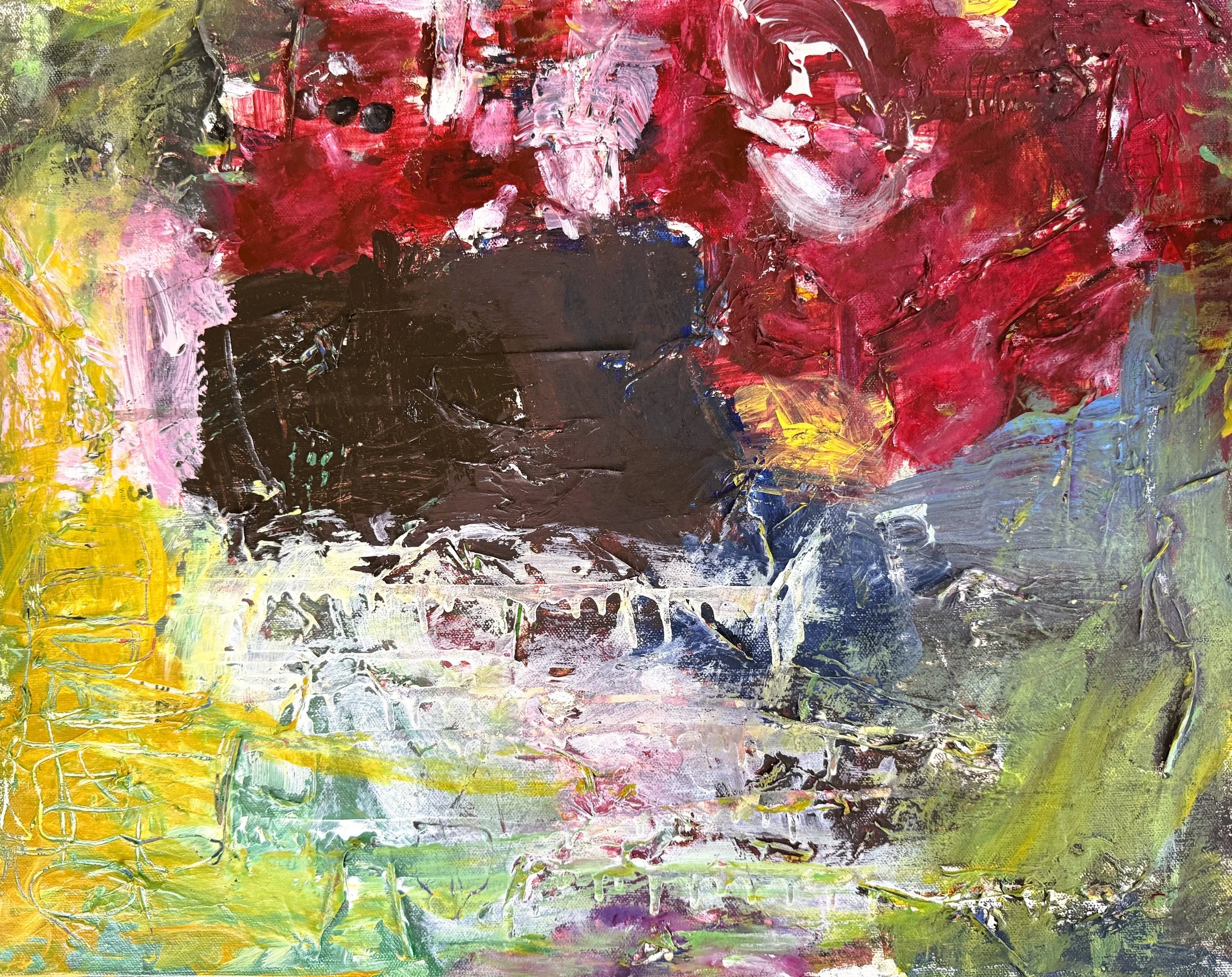 "Mouth Of The Cave", 24in x 18in acrylic/mixed media on stretched canvas, 2027