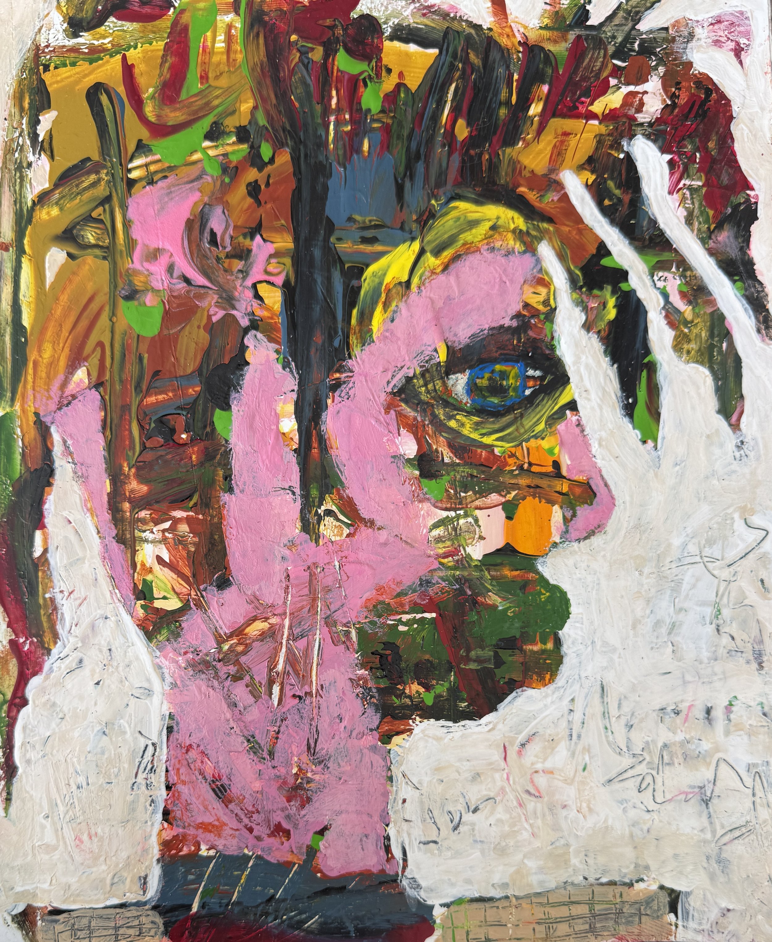 "Pinky", 8in x 10in acrylic on 120lb W/C paper, 2026