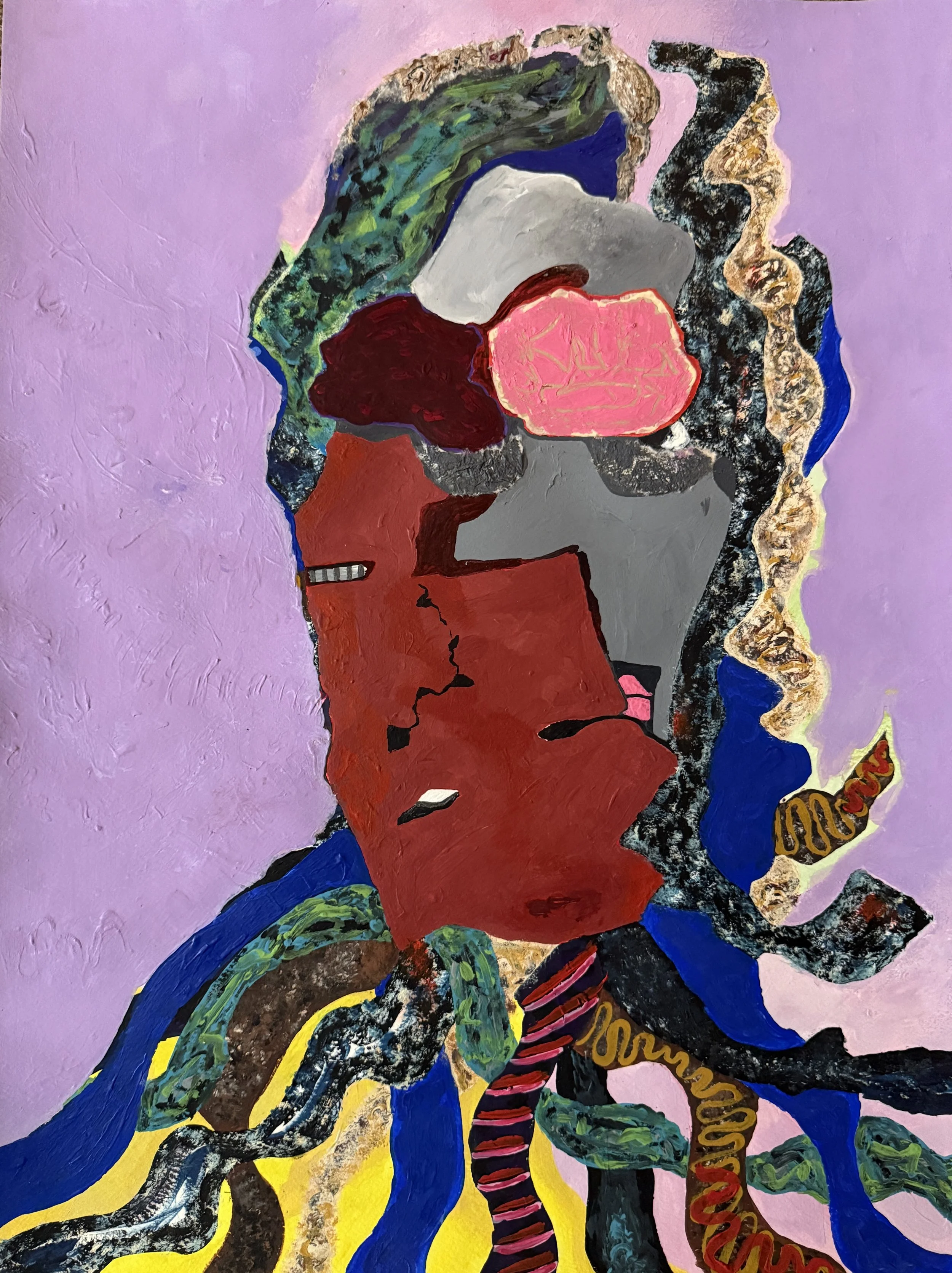 "Sometimes A Mask", 18in x 24in acrylic on 140lb W/C paper, 2026