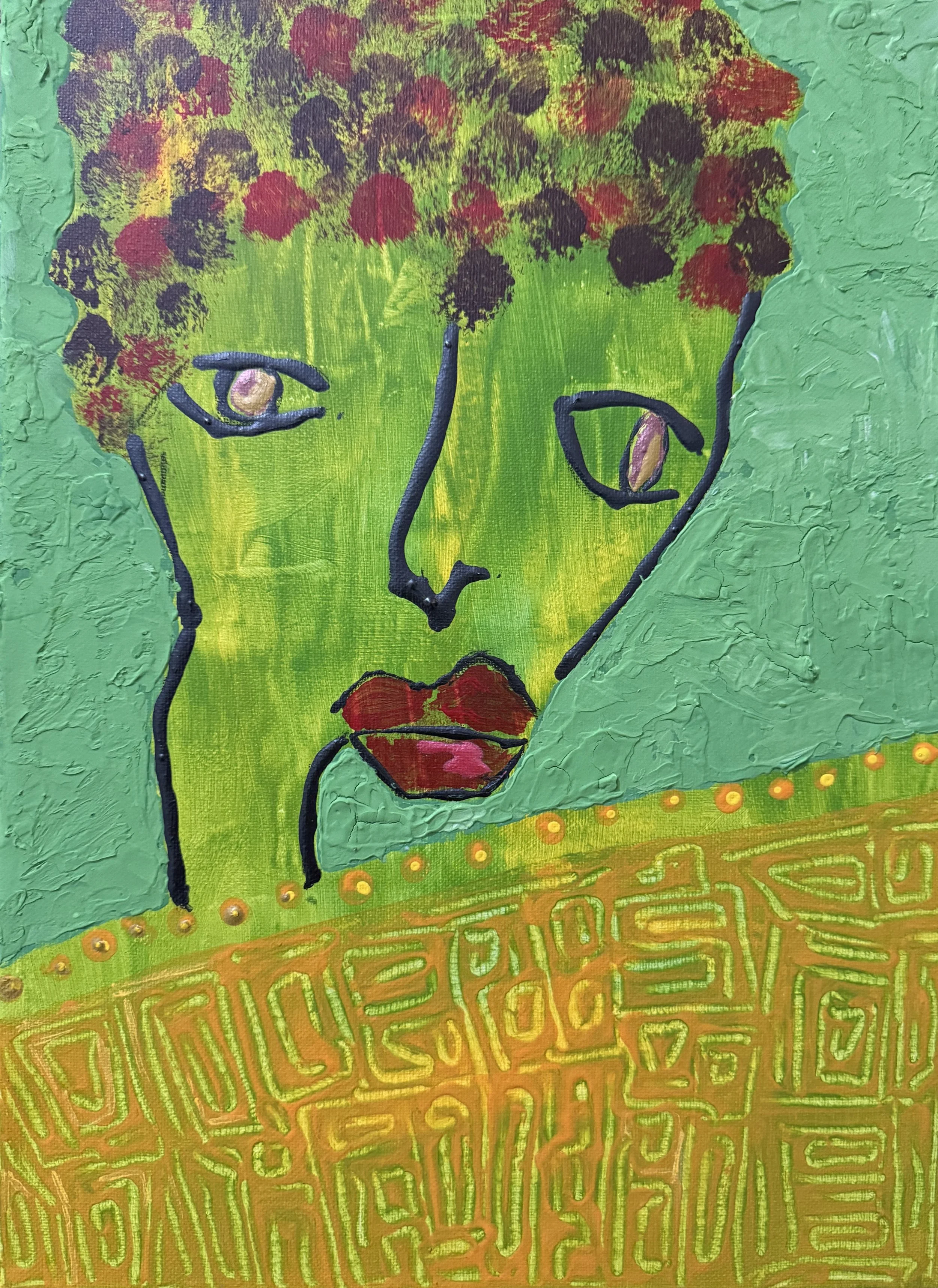 "Poppyseed", 9in x 12in acrylic on stretched canvas, 2025