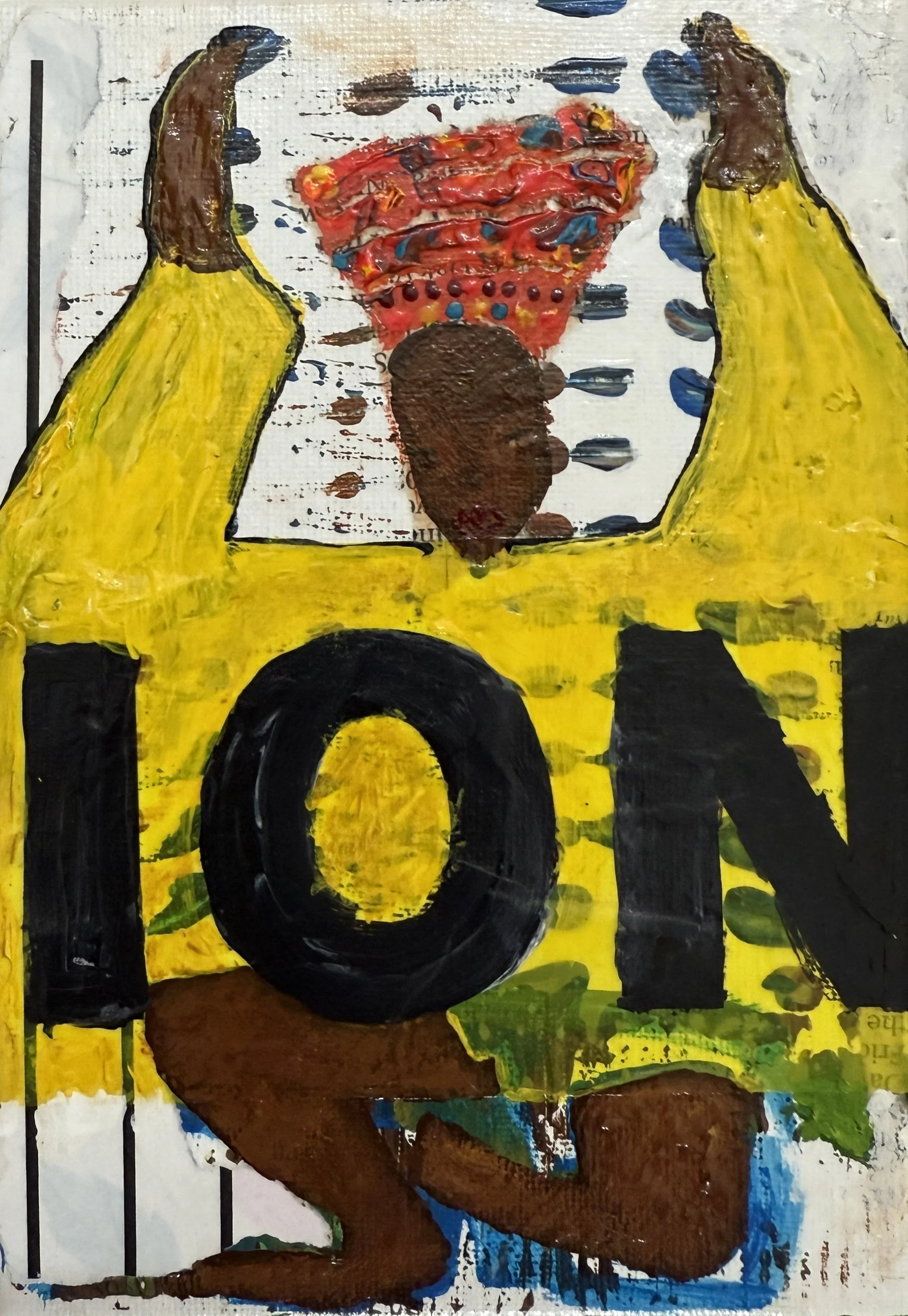 "Ion", 5in x 7in acrylic/mixed media on stretched canvas, 2025