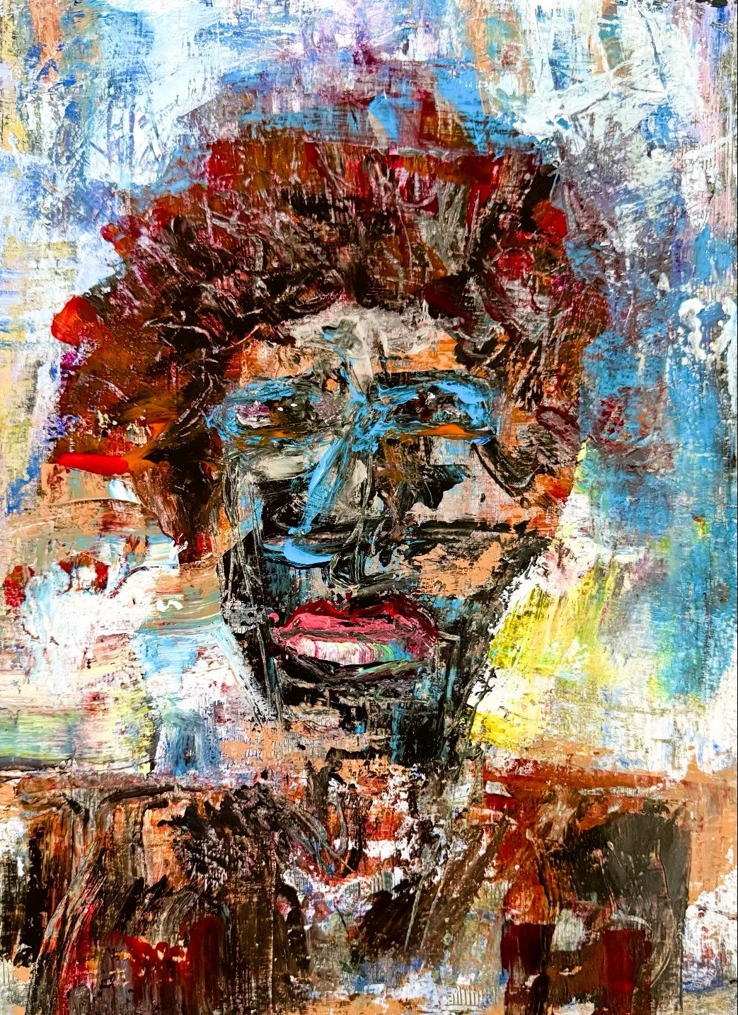 "Crimson", 8in x 10in acrylic on 140lb W/C paper, 2026