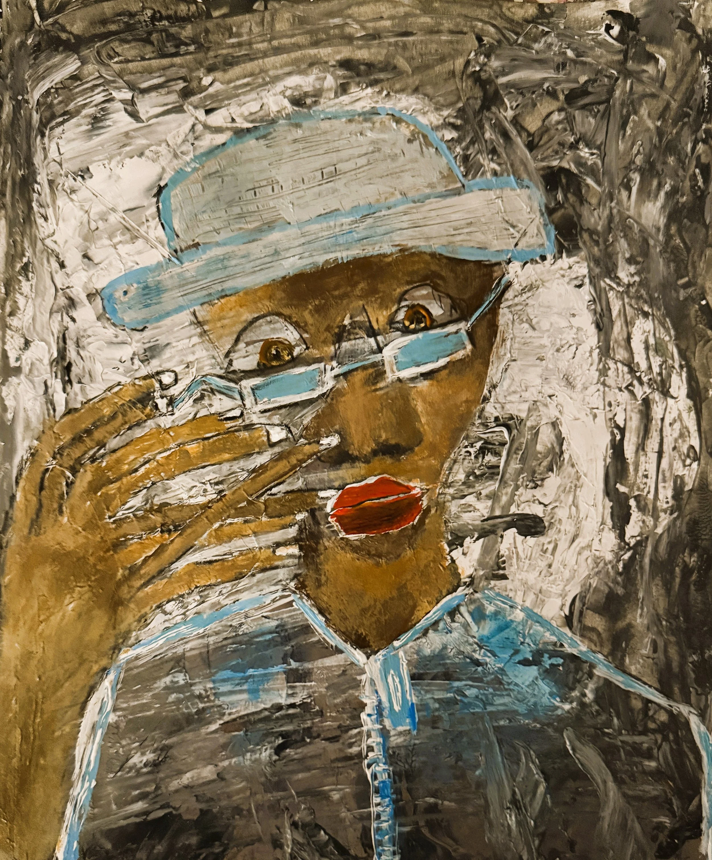 "Fingers Crossed", 8in x 10in acrylic on 120lb W/C paper, 2026