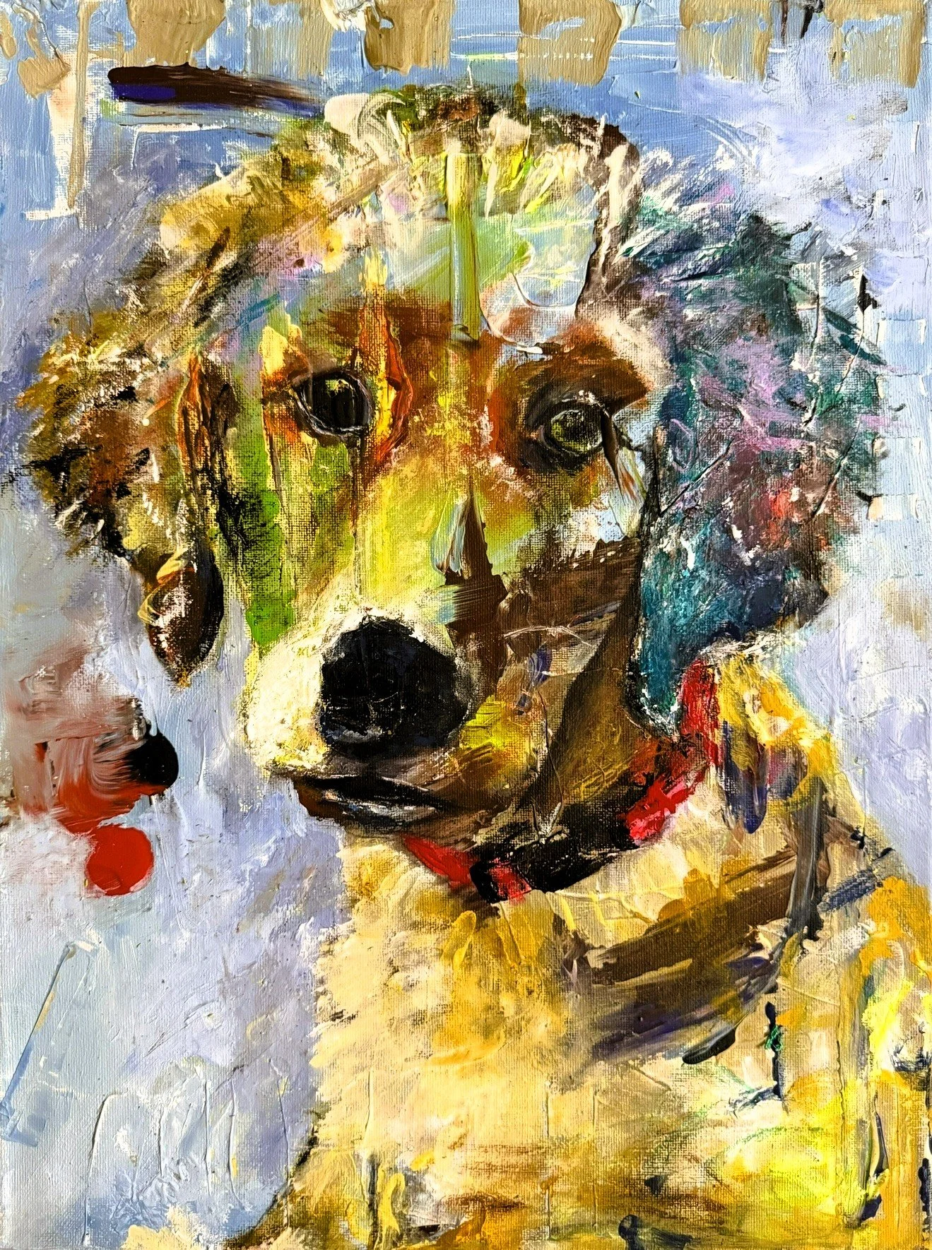 "Barkley", 9in x 12in acrylic on stretched canvas, 2025