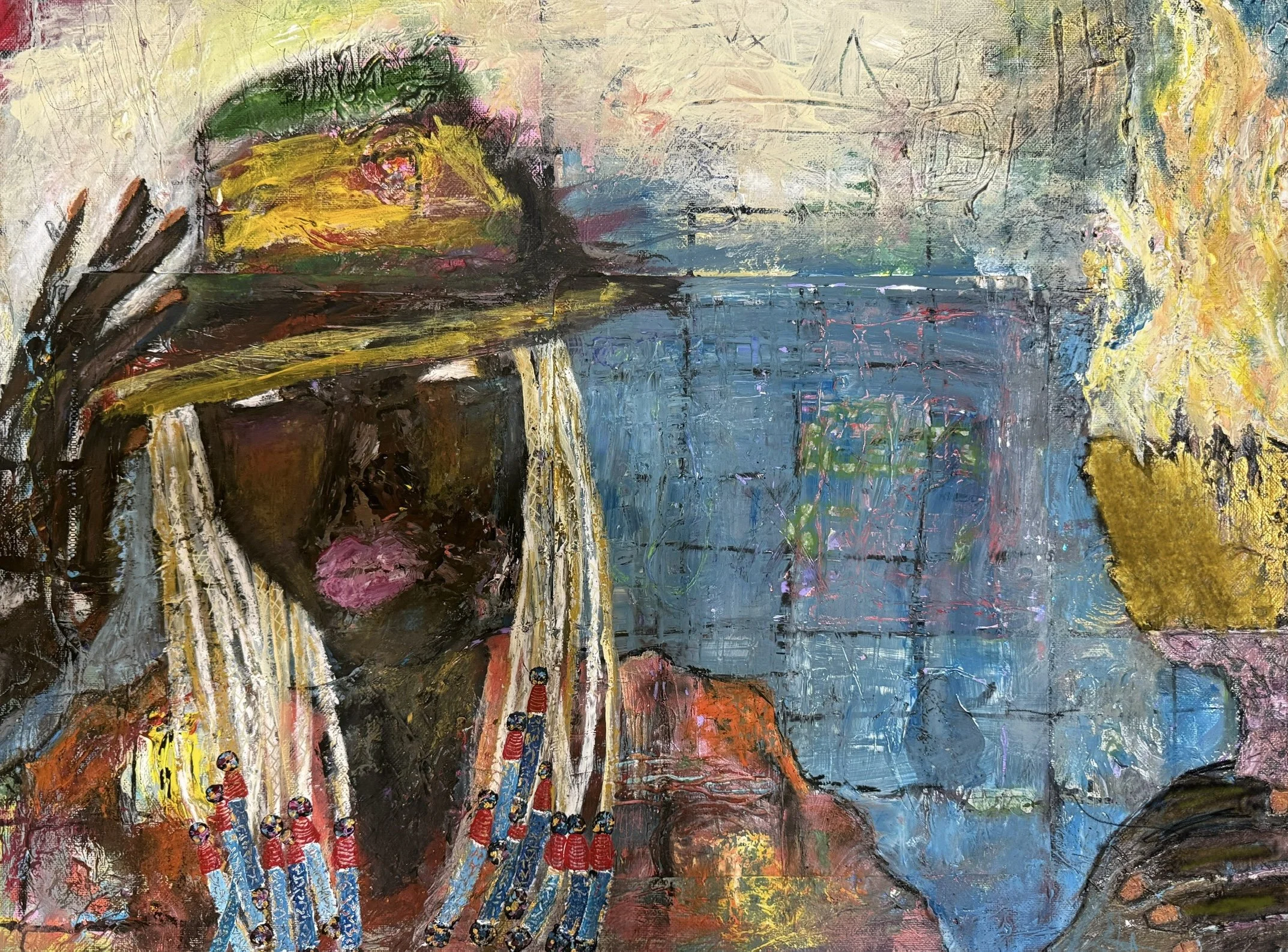 "Carrying The Torch", 18in x 24in acrylic/mixed media on 140lb W/C paper, 2026