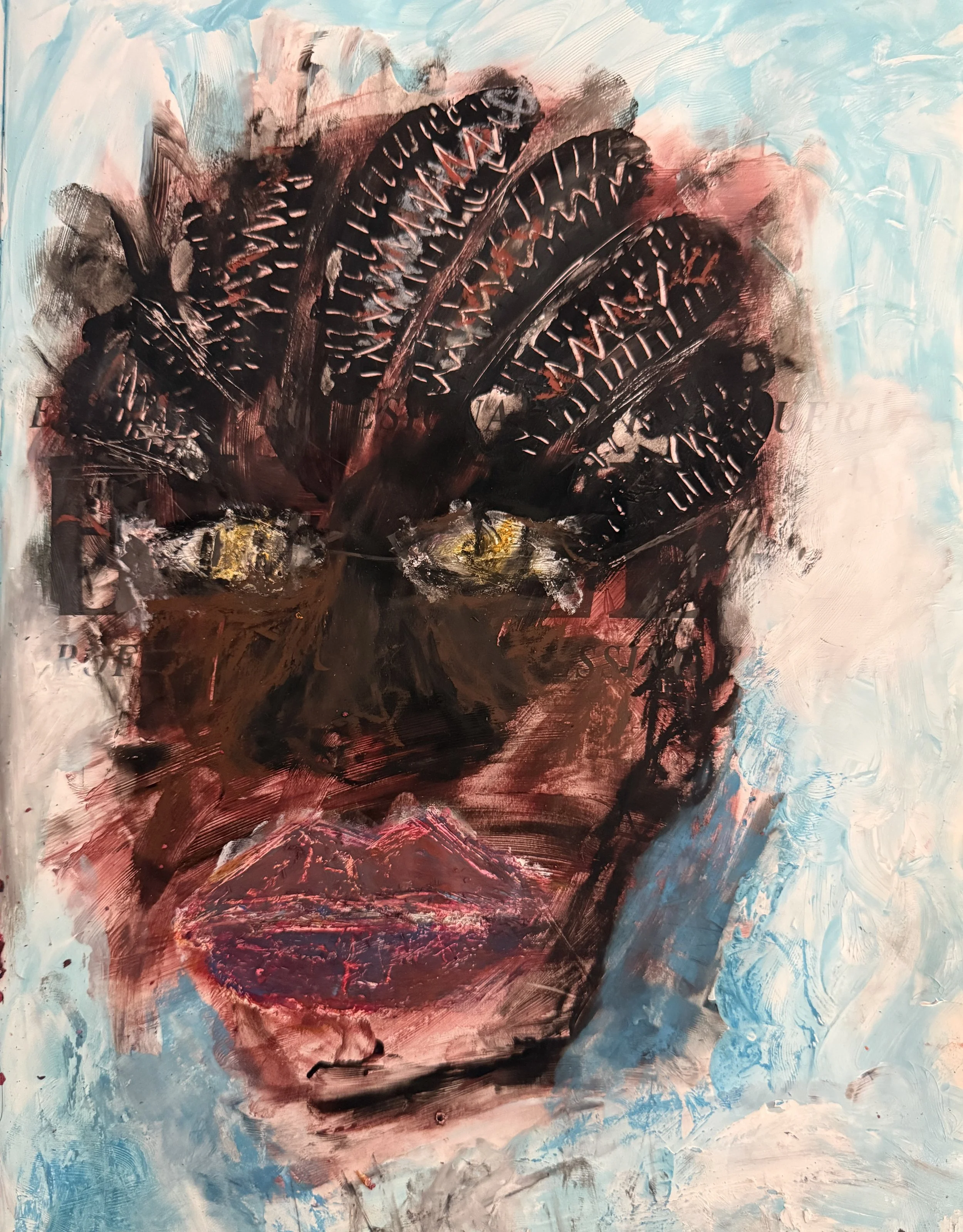 "Tough Day", 9in x 13in acrylic on paper, 2026