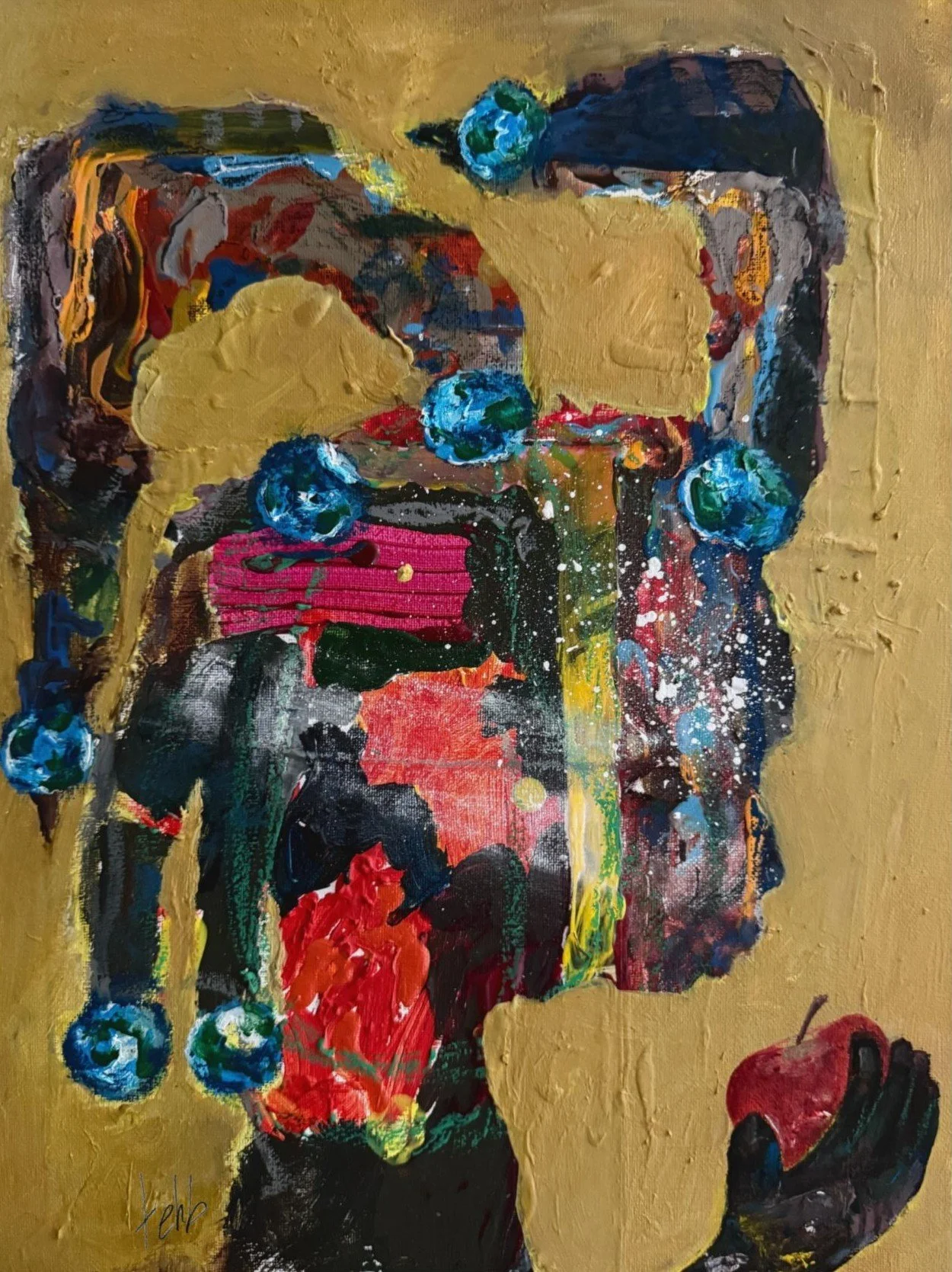 "Lil' Worlds", 9in x 12in acrylic/mixed media on stretched canvas, 2025