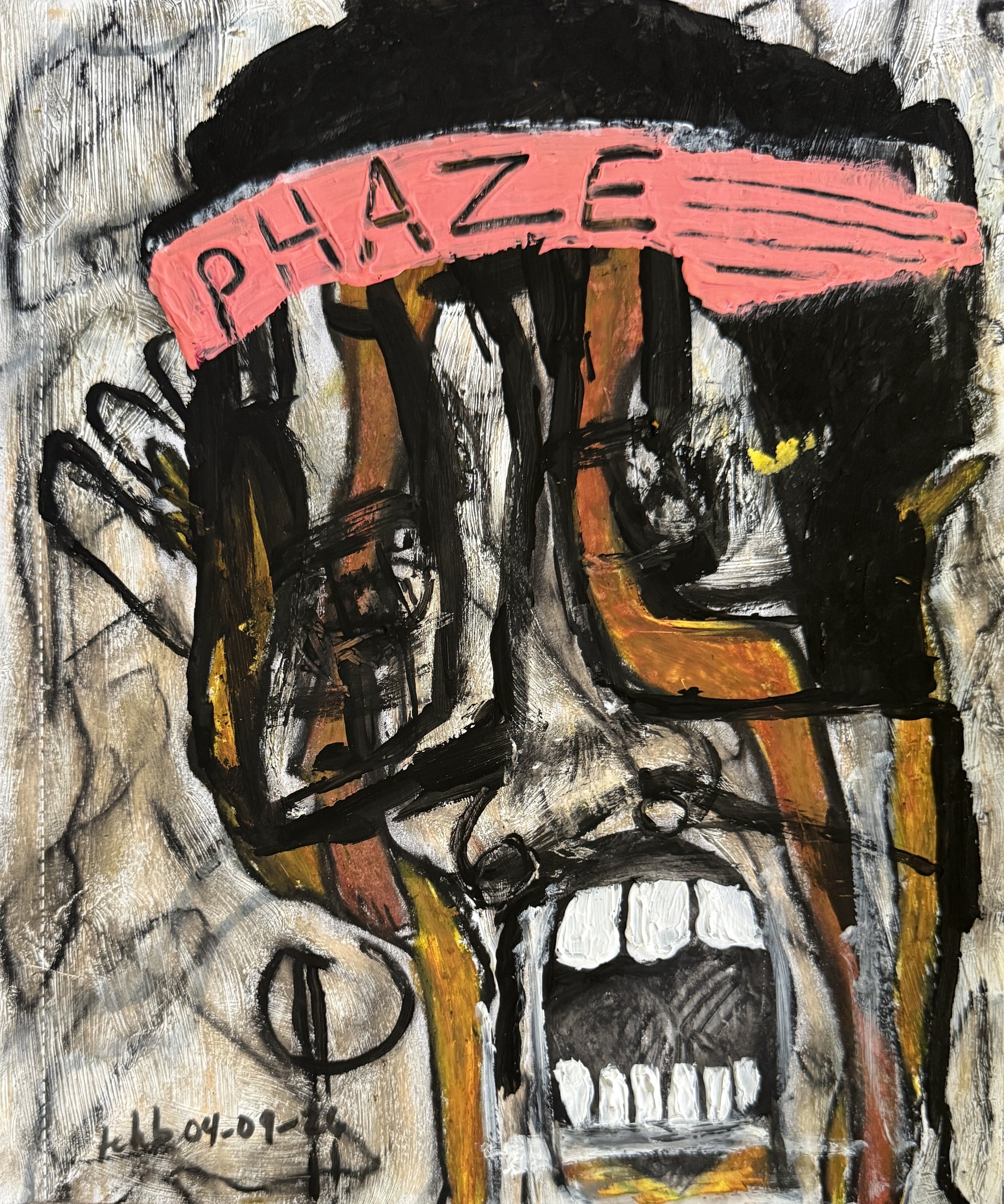 "Phaze", 8in x 10in acrylic/mixed media on 120lb W/C paper, 2026