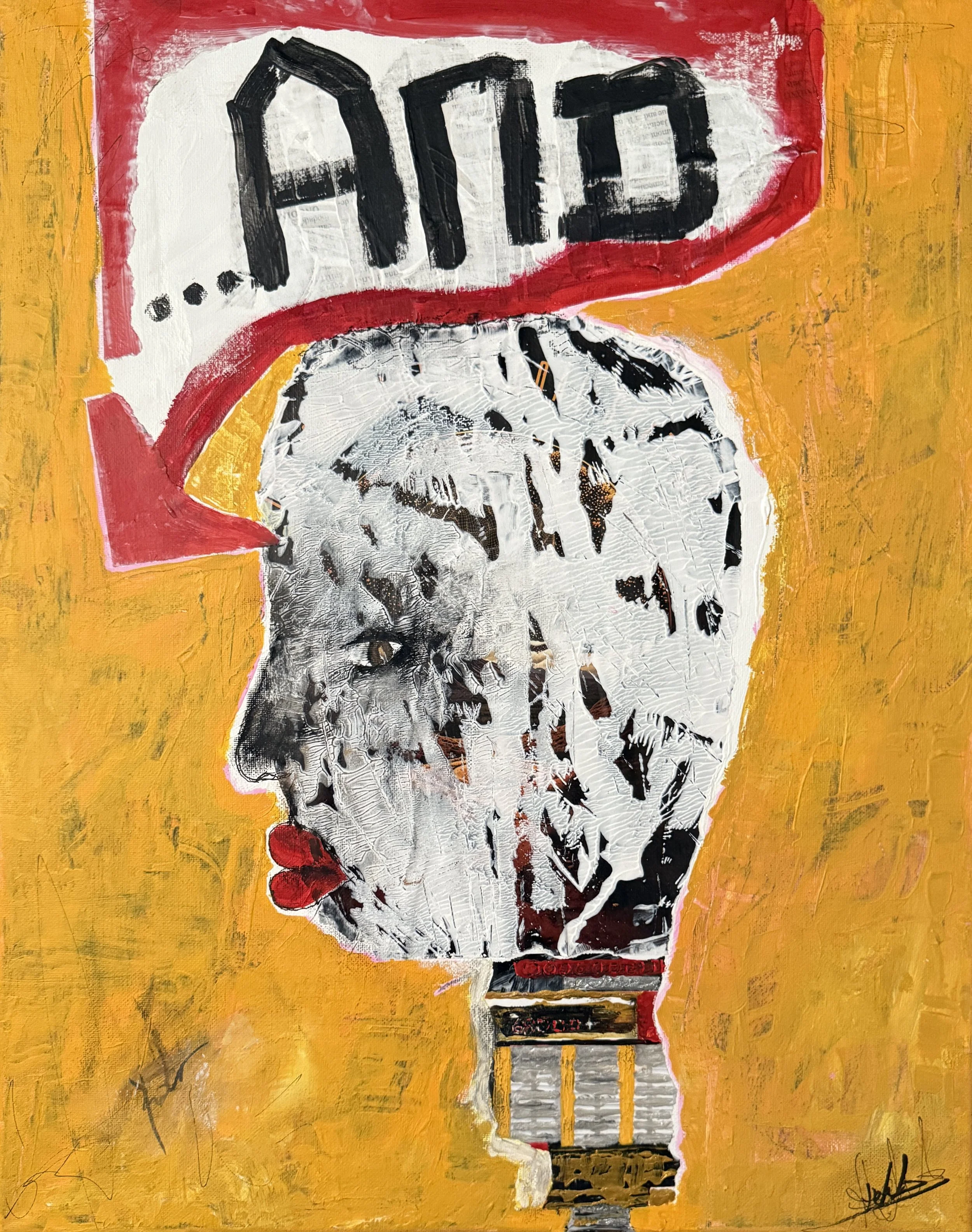 "Lightbulb", 18in x 24in acrylic/mixed media on stretched canvas, 2025
