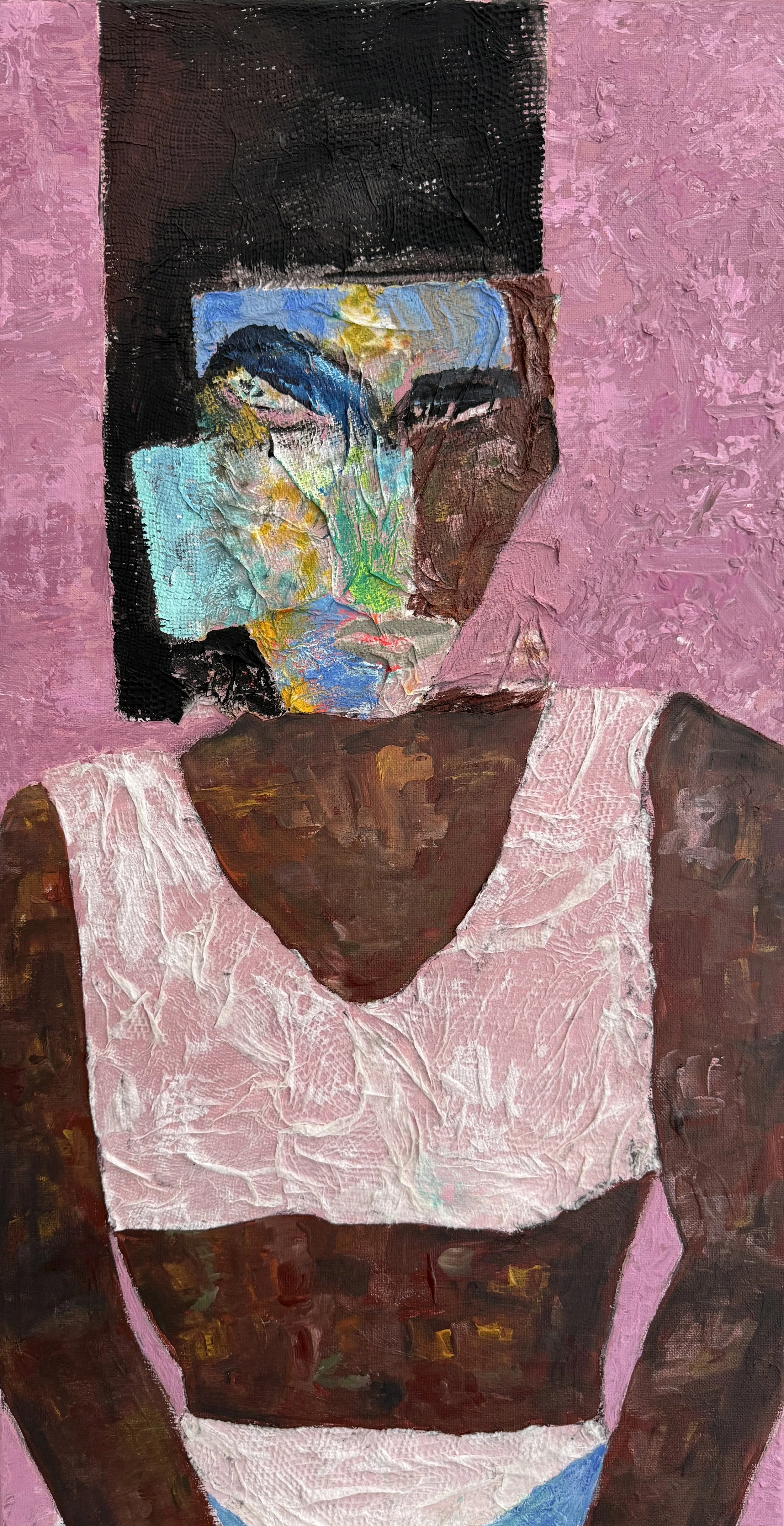 "Pore Strip", 12in x 30in acrylic/mixed media on wood panel, 2026
