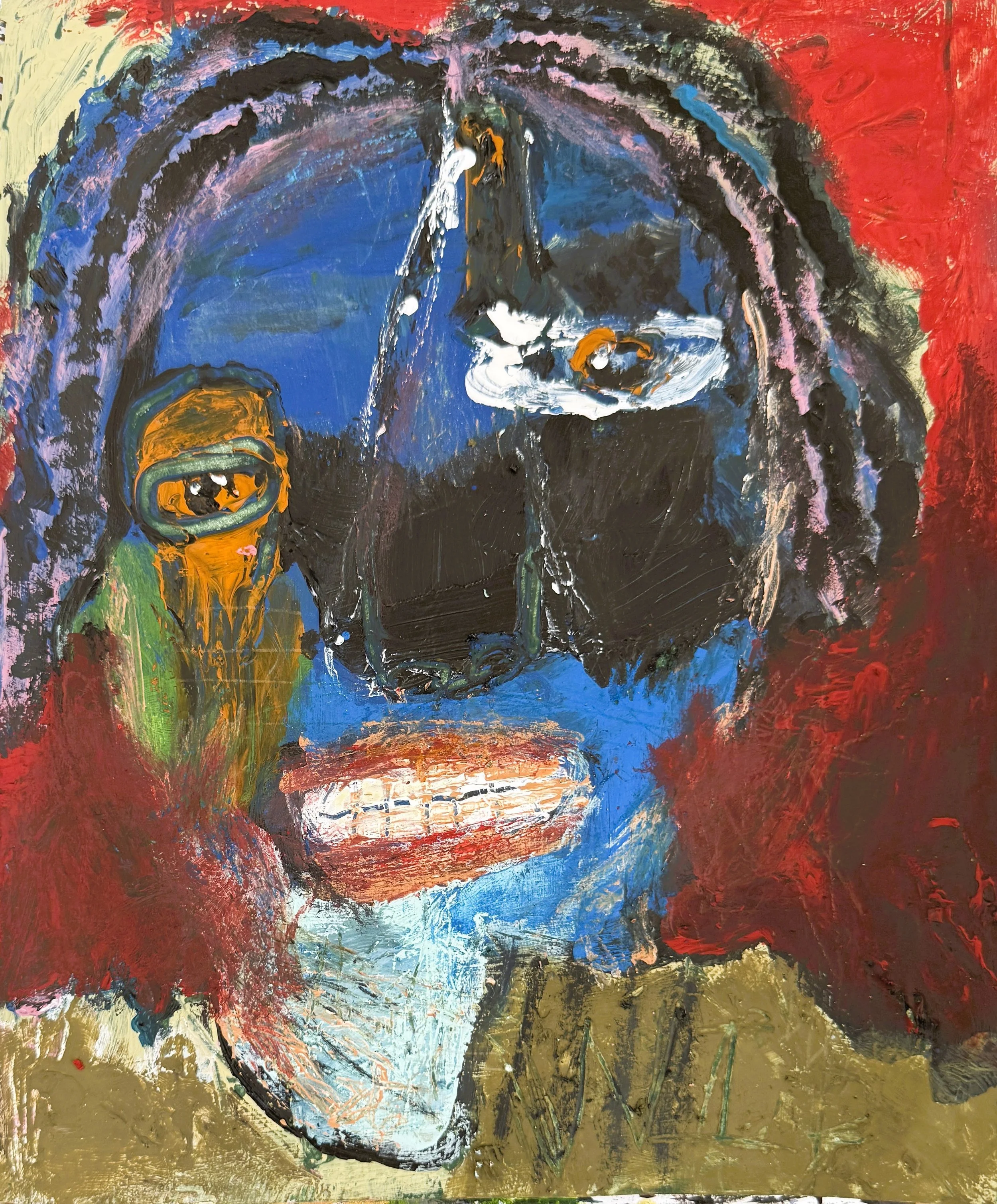 "A Girl Named Azul", 8in x 10in acrylic on 120lb W/C paper, 2026
