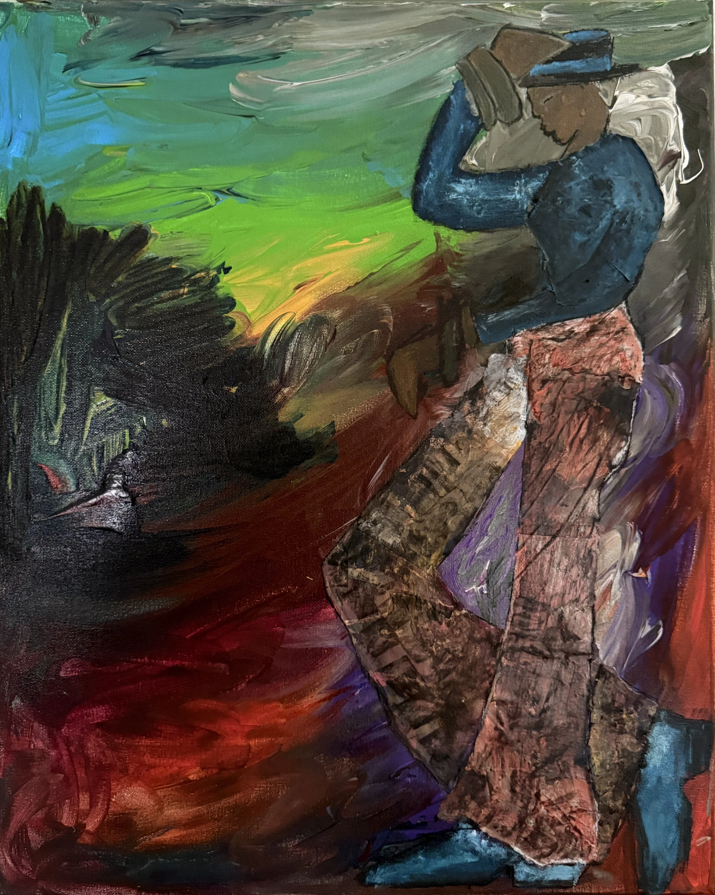 "Refuge", 9in x 12in acrylic on stretched canvas, 2025