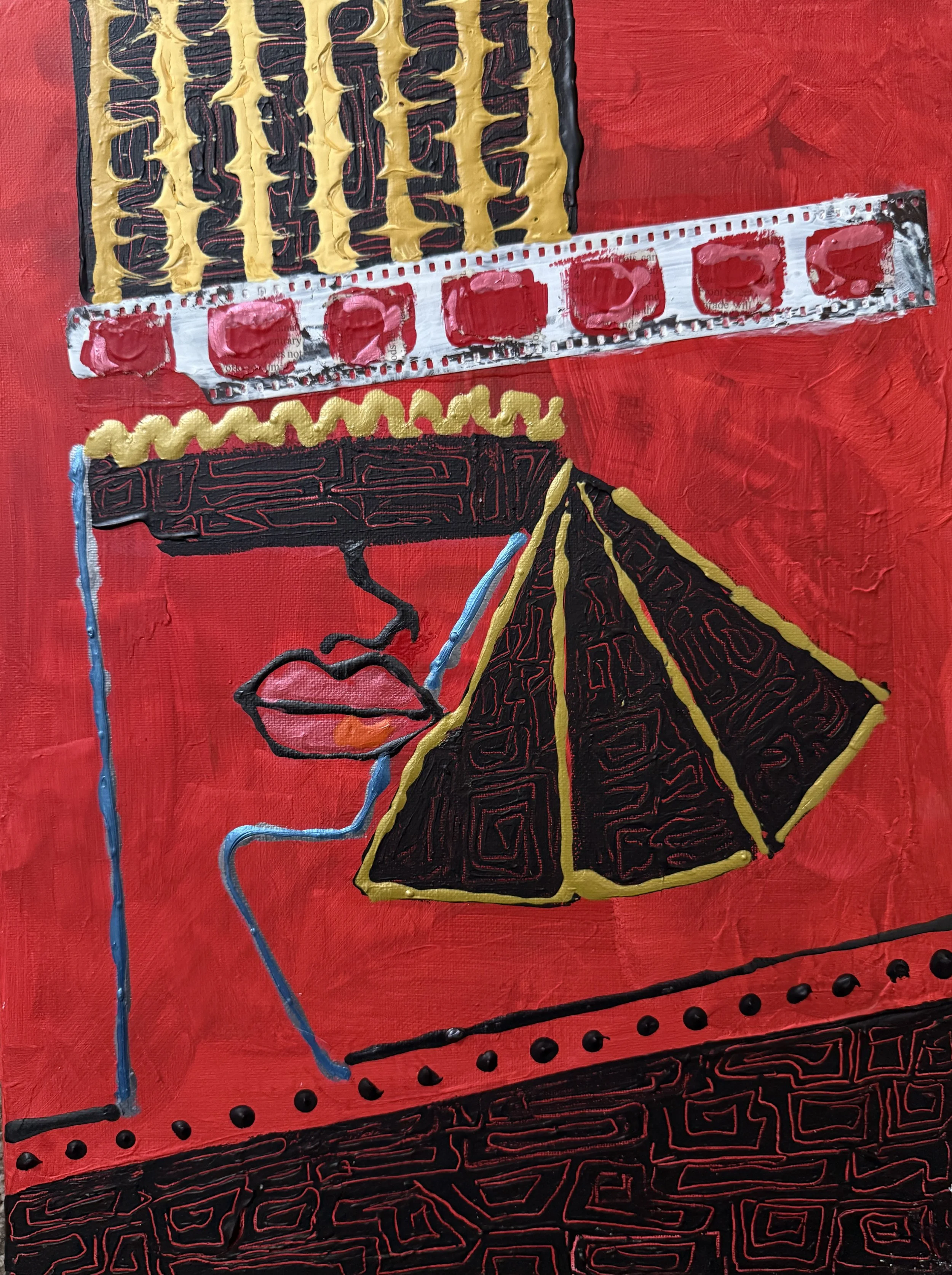 "Memory Keeper", 9in x 12in acrylic/mixed media on stretched canvas, 2025