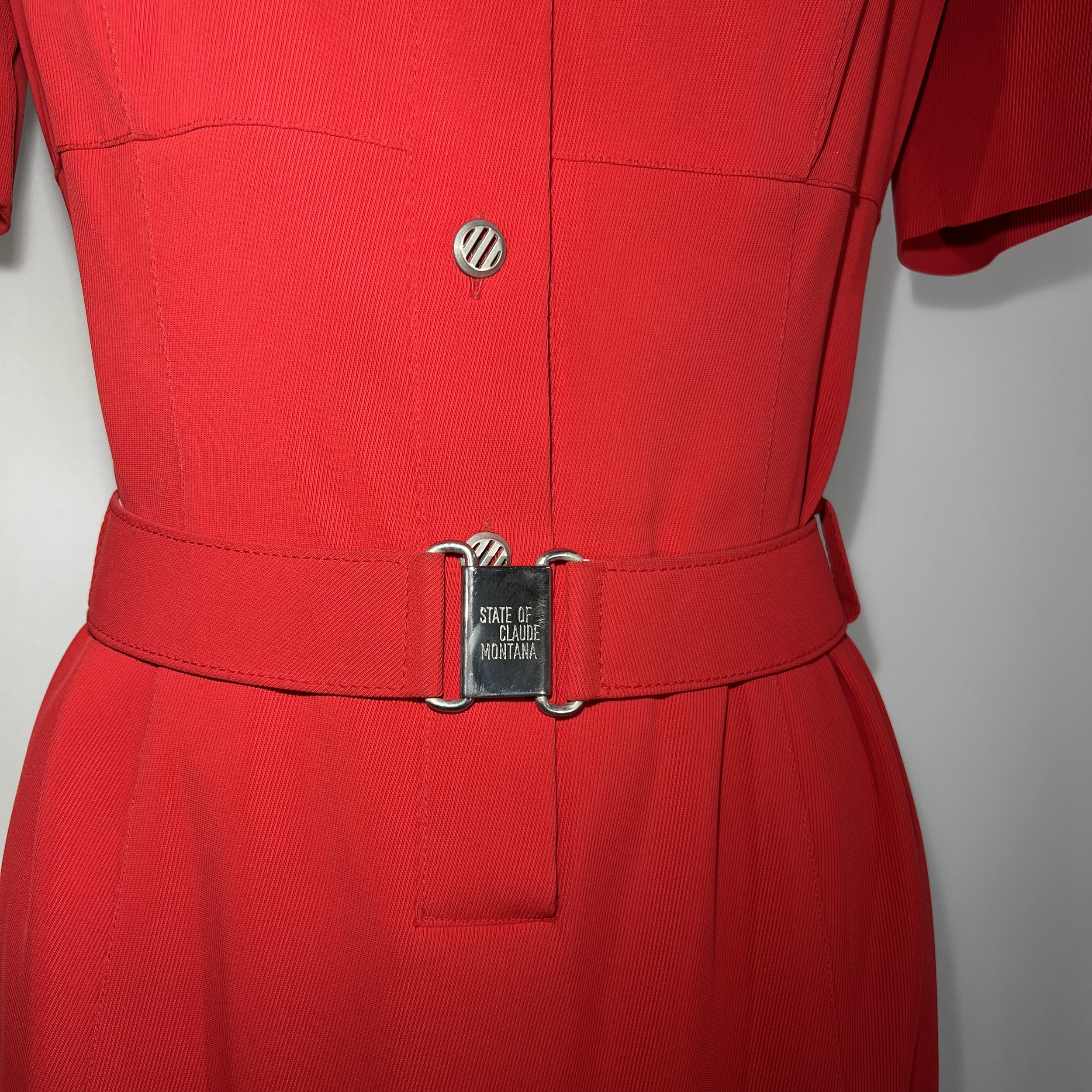 STATE OF CLAUDE MONTANA RED BUCKLE DRESS_4.png