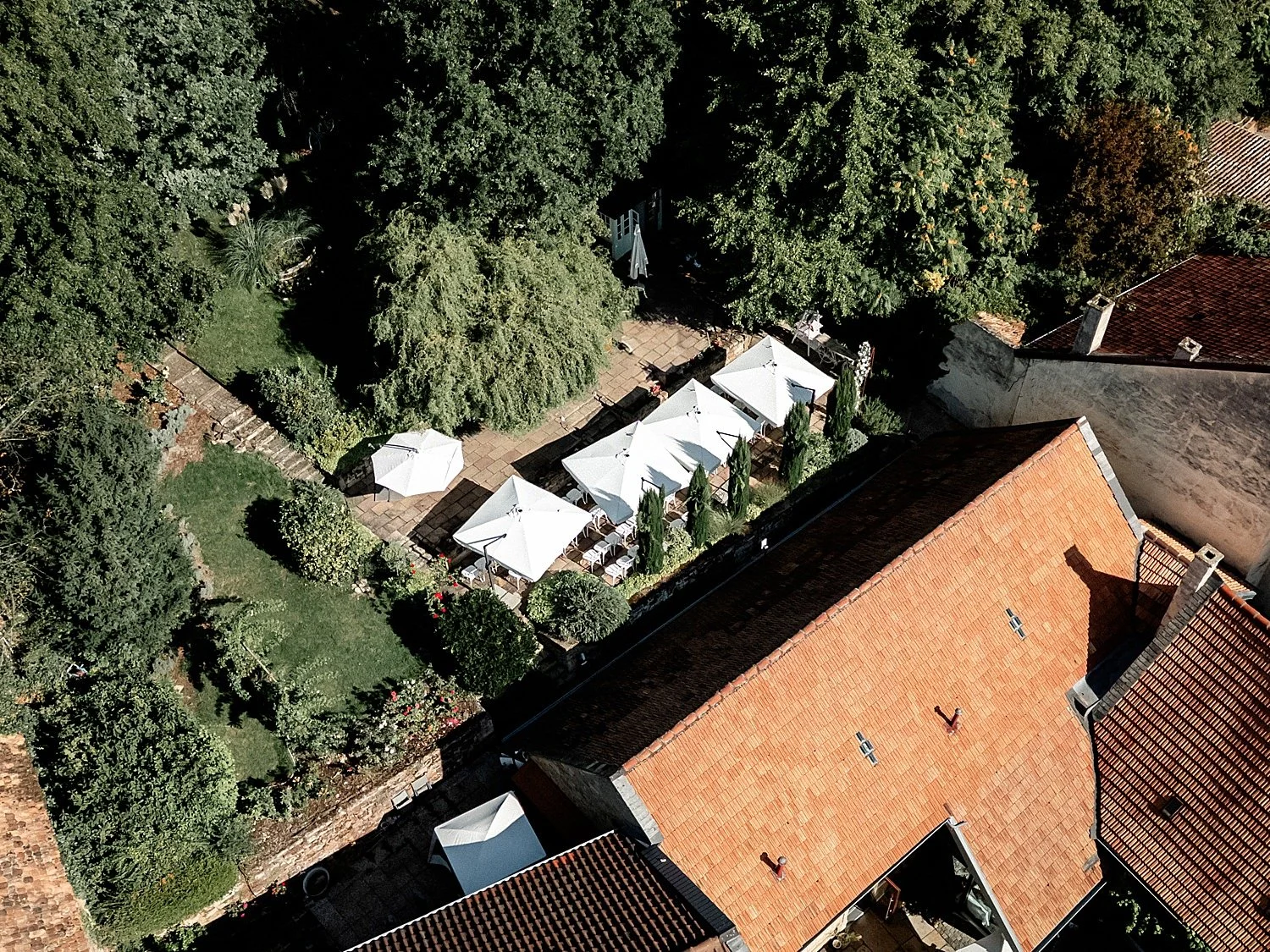 Luftbildaufnahme im Weingut am Maxbrunnen, Bad Dürkheim