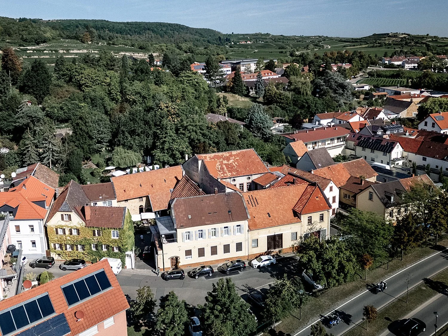 Drohnenaufnahmen vom Alten Weingut am Maxbrunnen