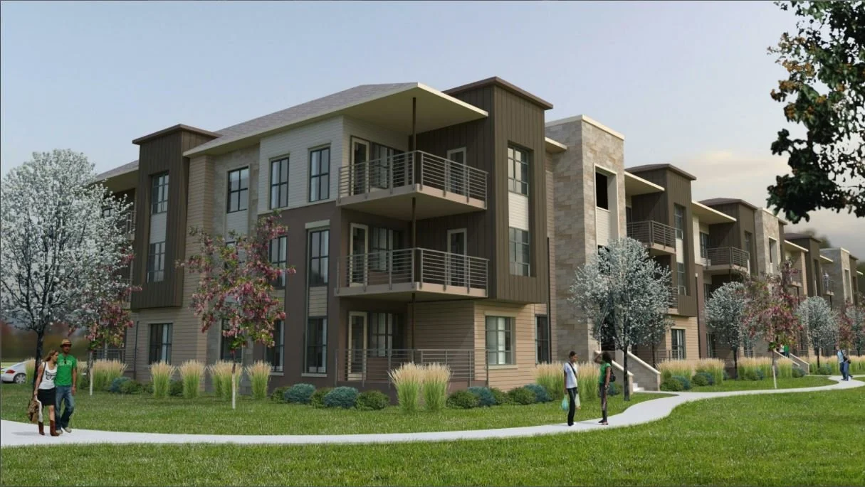 Village at Centennial Apartments - ADC - This multi-family development consists of seven three-story residential buildings and one clubhouse building on a 8.11 acre site in Centennial, CO. The project offers 203 units that range from studios to three