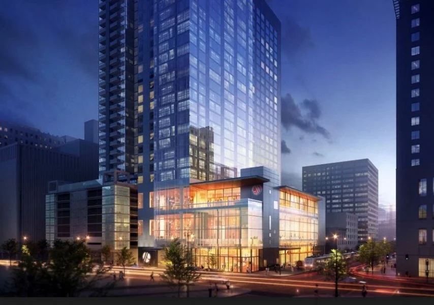 Stantec - 28-story Marriott hotel at 727 14th St. in downtown Denver. 342,000-square-foot space will include 525 rooms conveniently located directly across the street from the Colorado Convention Center. Role: Code review and QC.