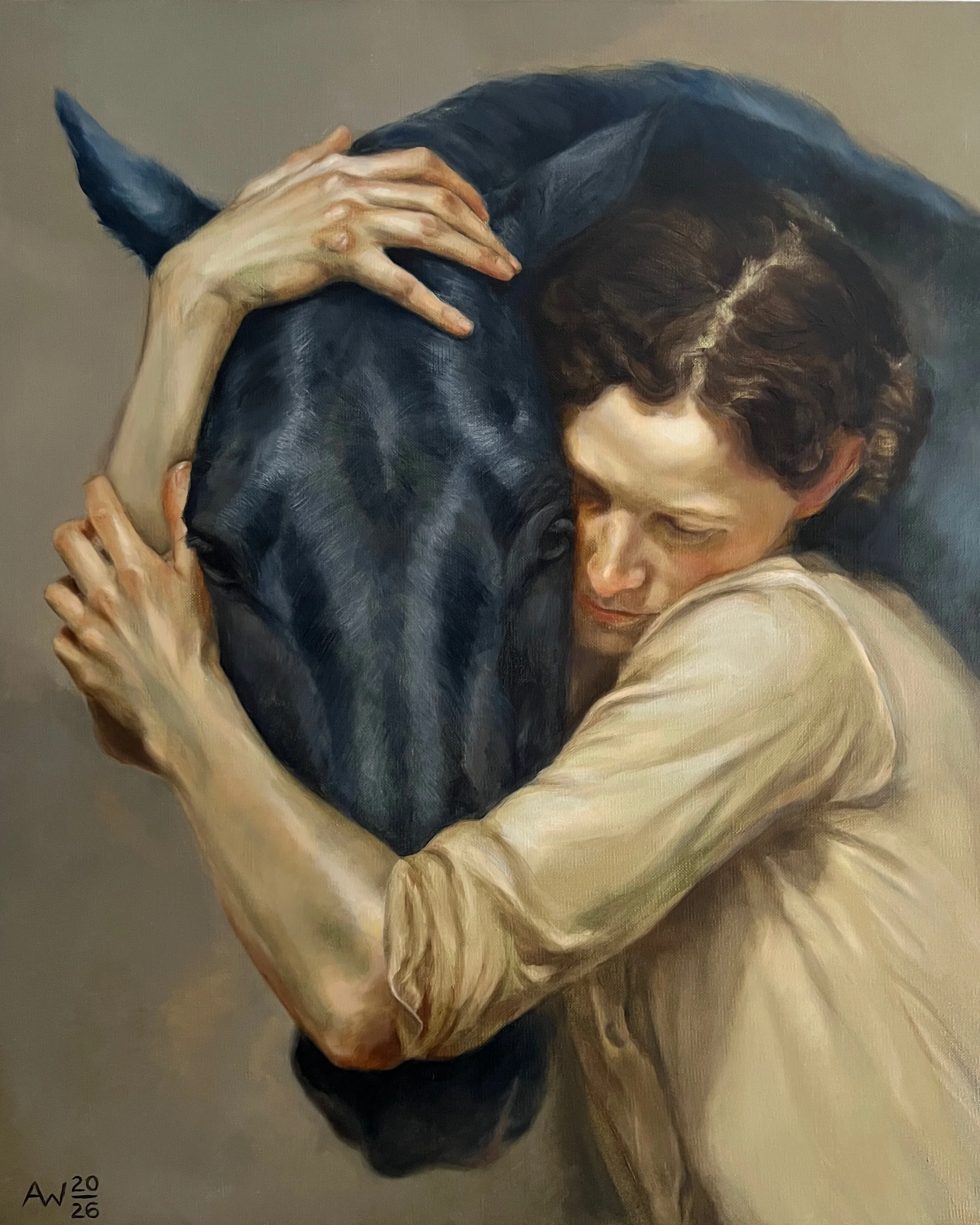 Blue Grip - 61 x 50 cm - 24 x 20 in - Oil on Linen - 2026 - Available through Arcadia Contemporary, New York, as part of Five and Under