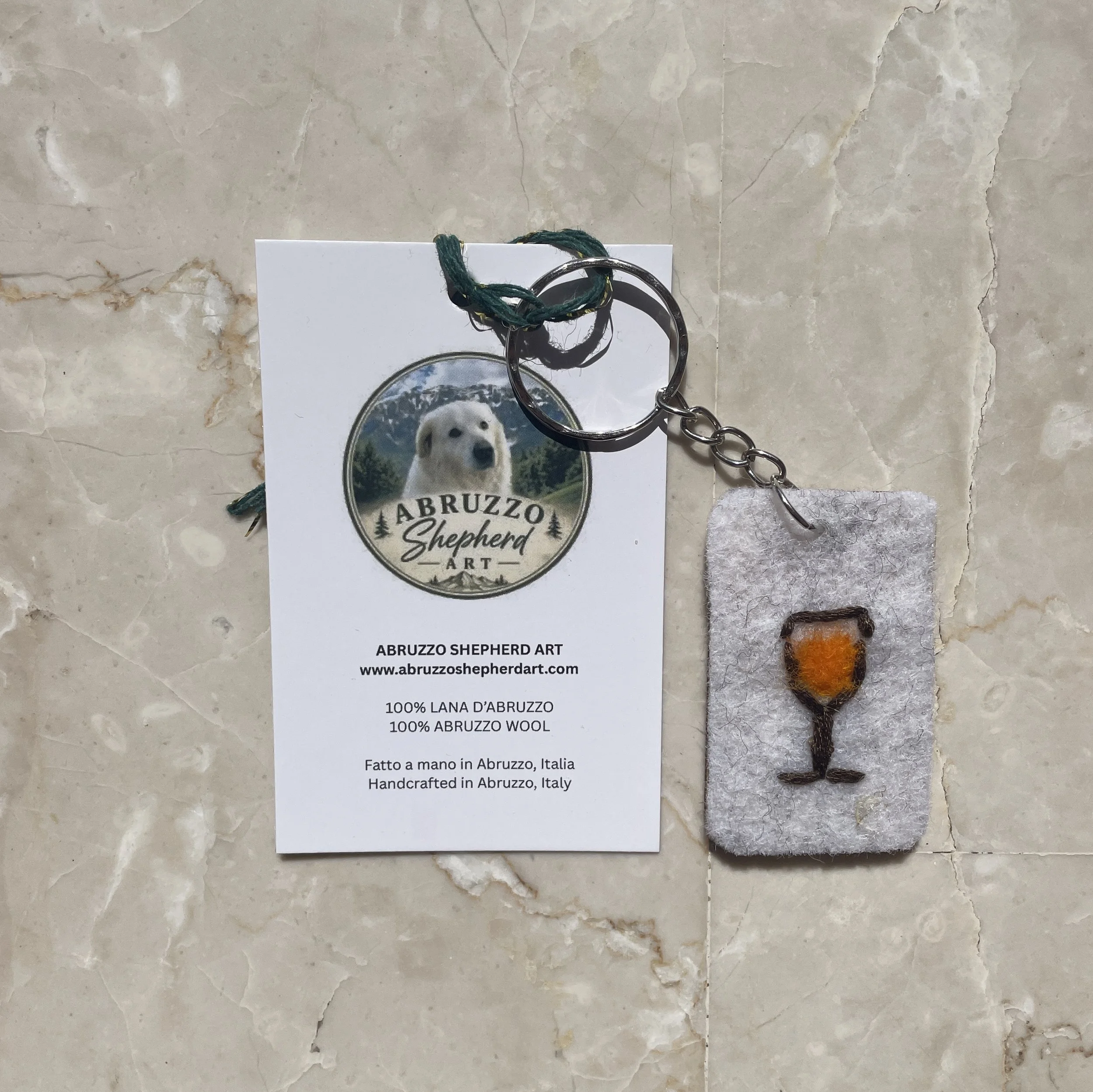 Wine glass keyring